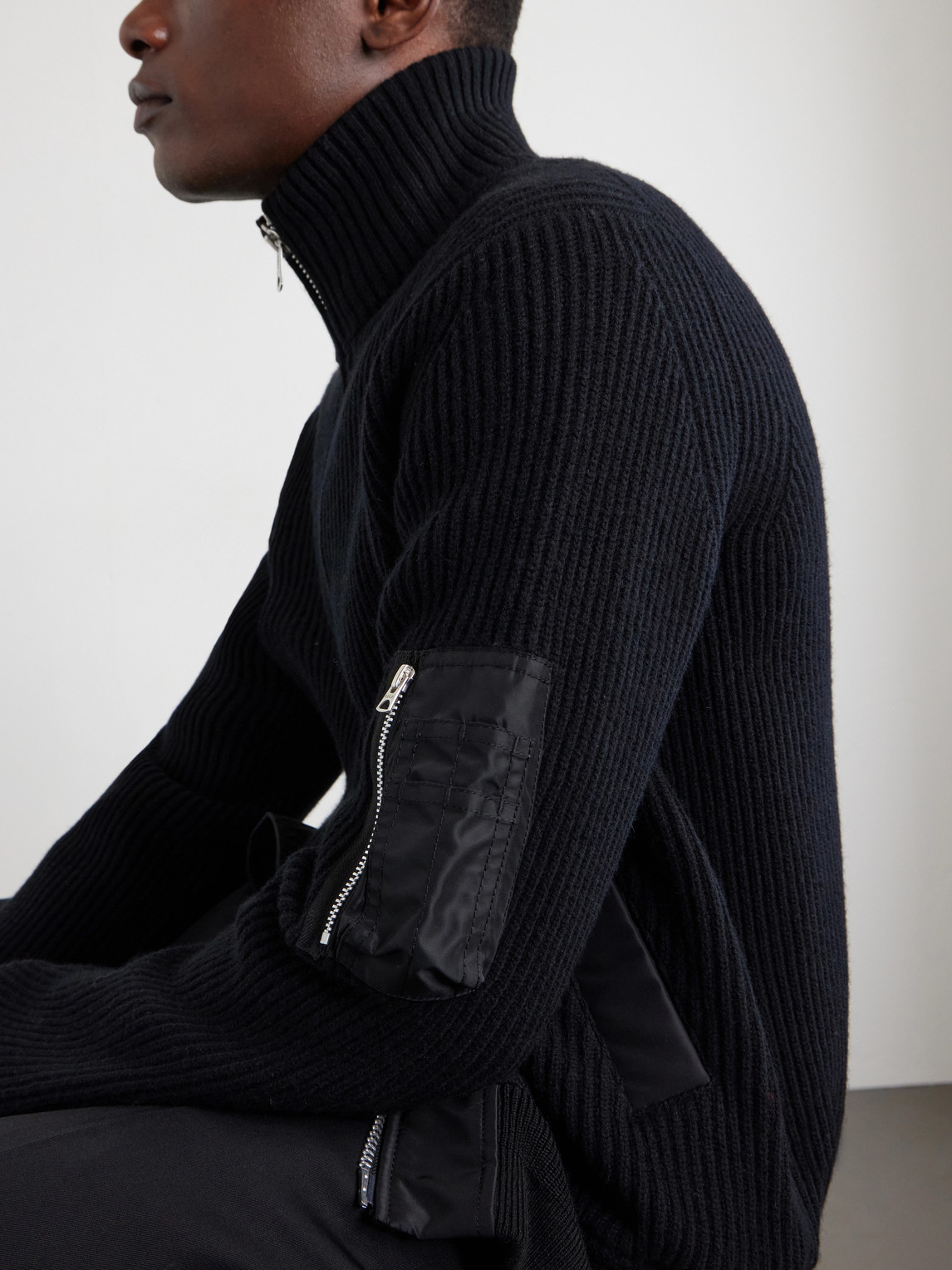 Knitted Wool Blouson Jacket