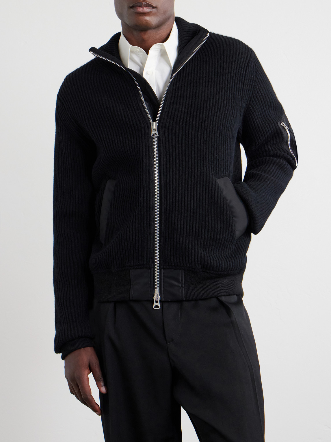 Knitted Wool Blouson Jacket