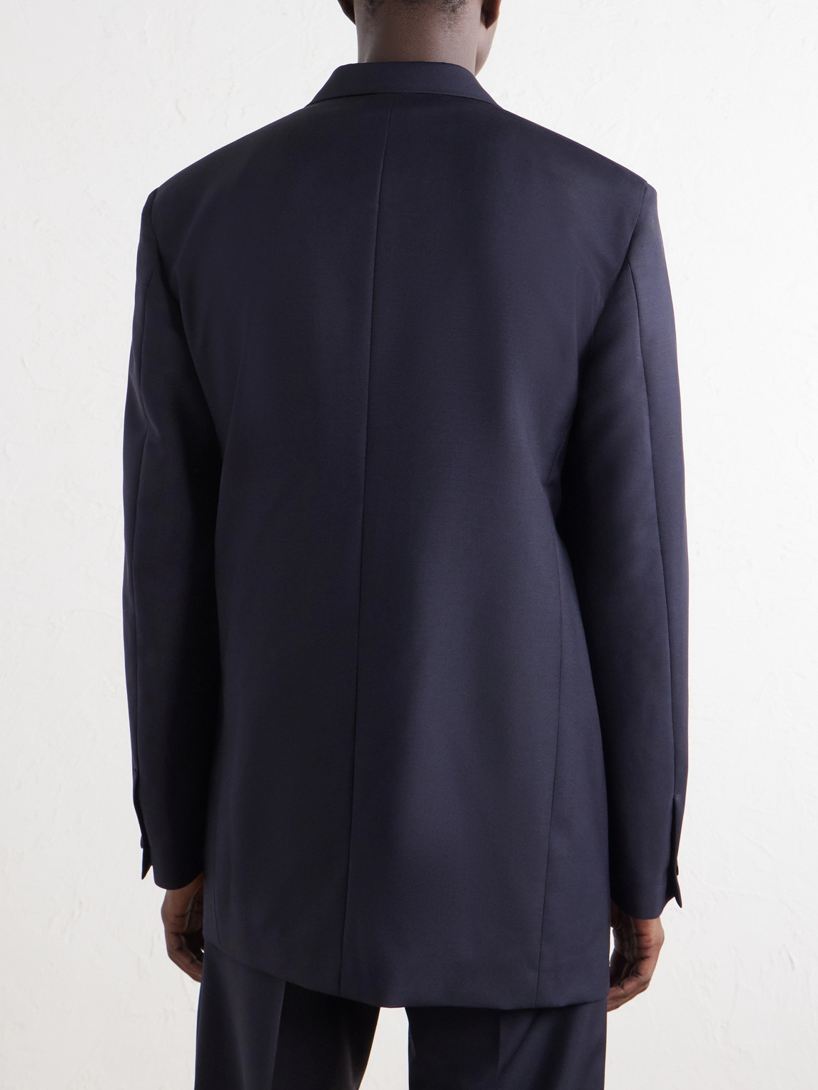 And Mohair-Blend Grain De Poudre Blazer