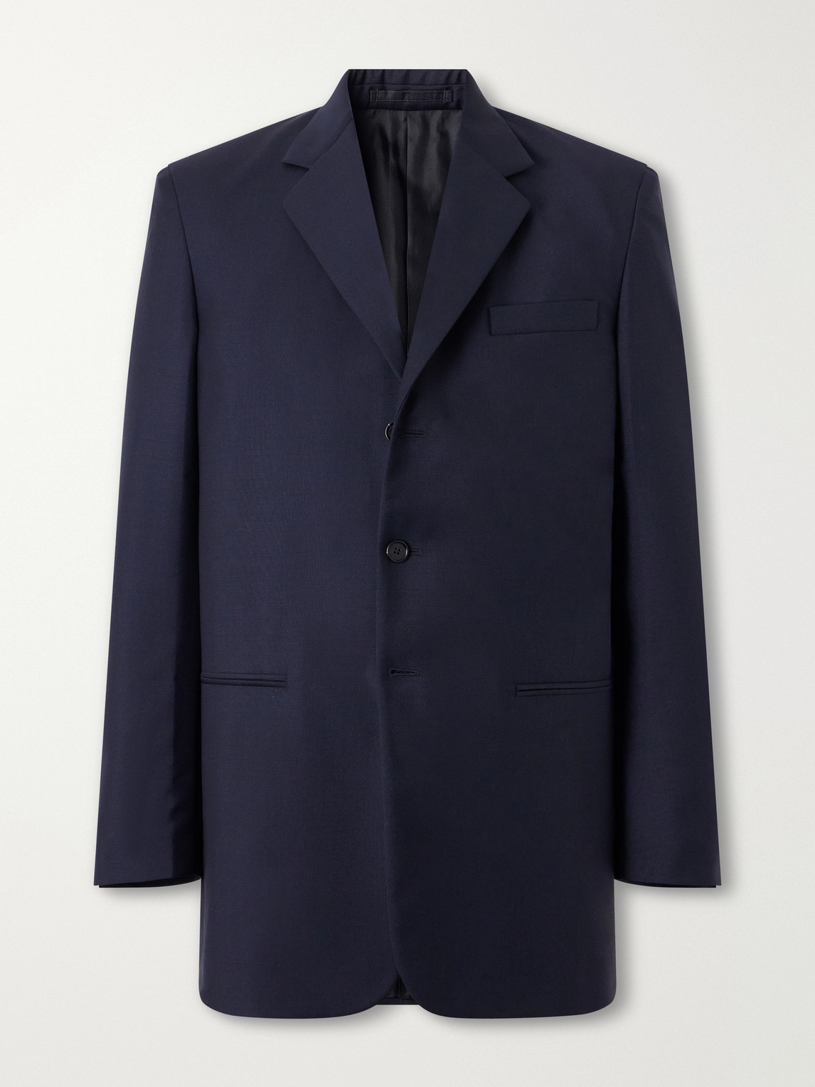And Mohair-Blend Grain De Poudre Blazer