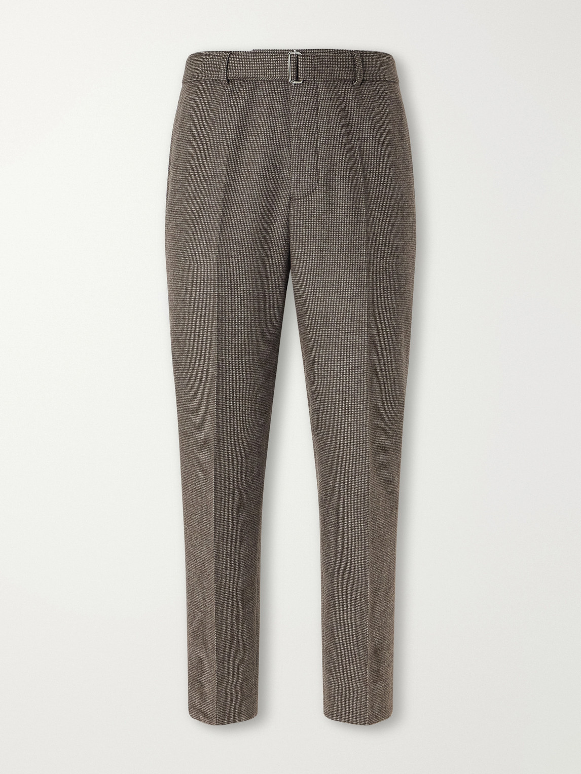 Officine Générale - Hoche Tapered Belted Houndstooth Virgin Wool Trousers