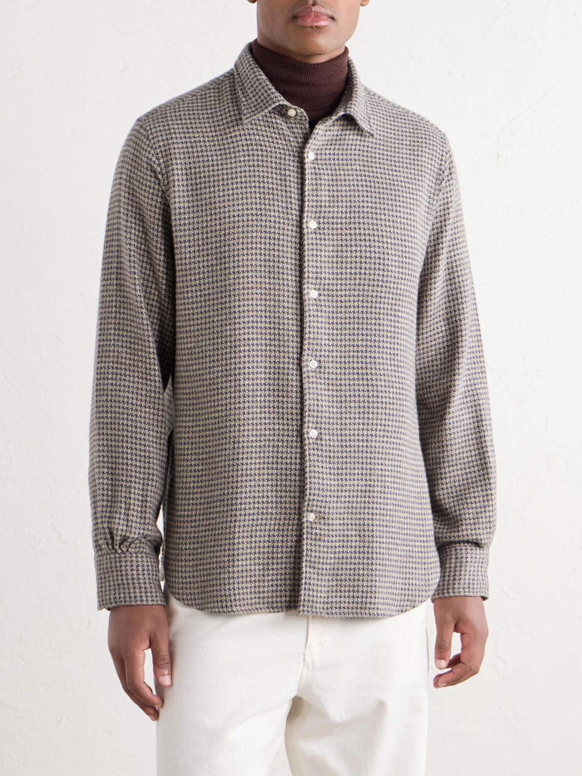 Officine Générale - Giacomo Houndstooth Cotton-Flannel Shirt