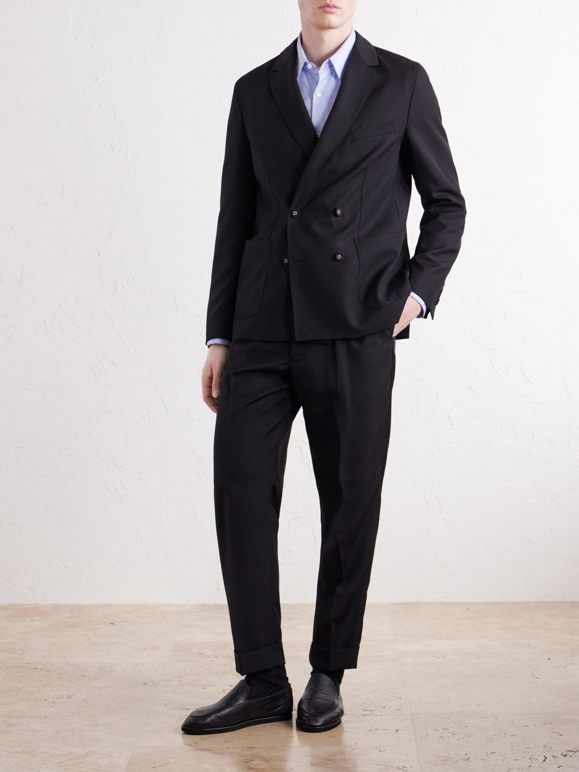 Officine Générale - Leon Double-Breasted Virgin Wool-Twill Suit Jacket