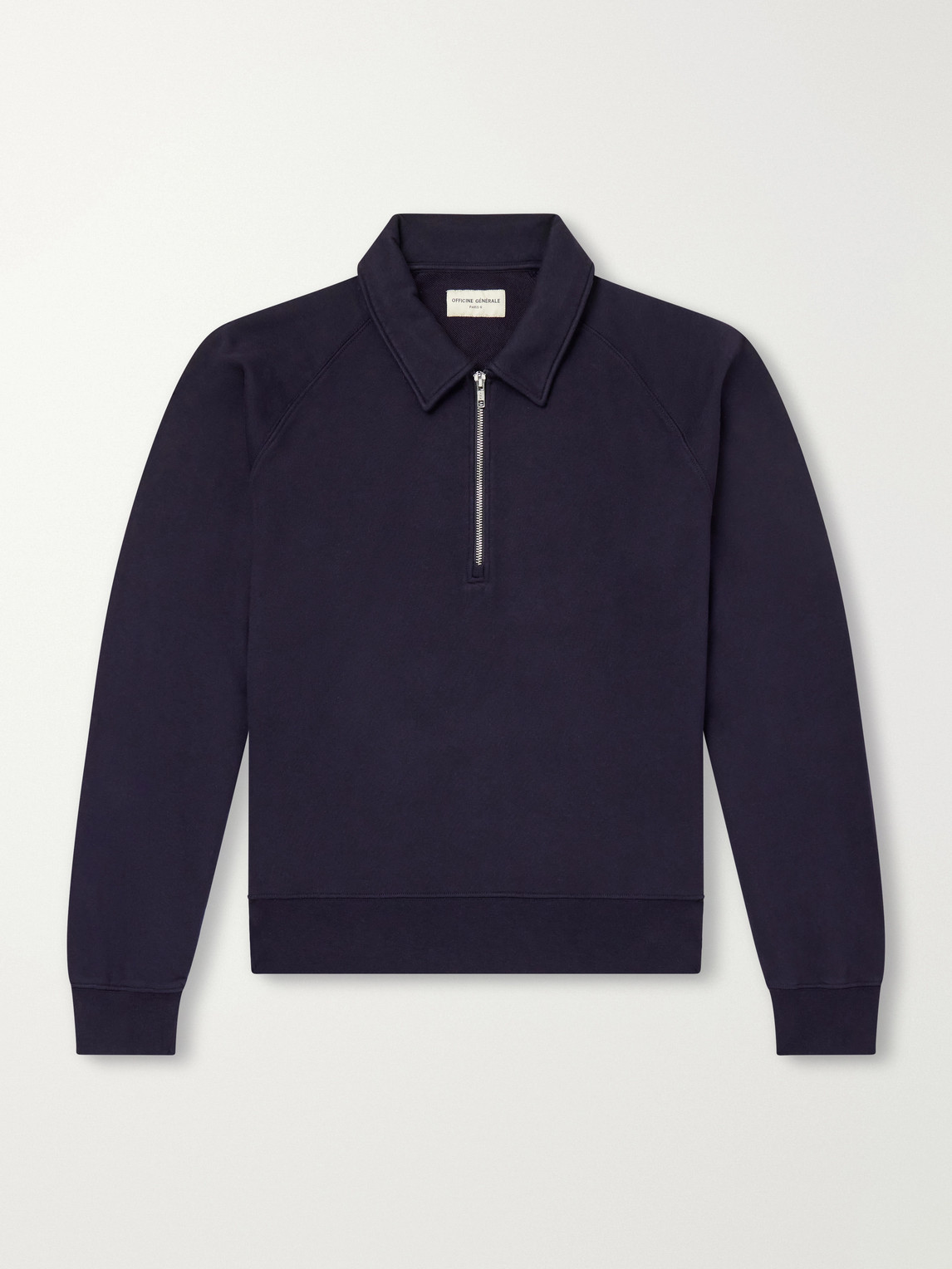 Officine Générale - Payo Organic Cotton-Blend Half-Zip Polo Sweater