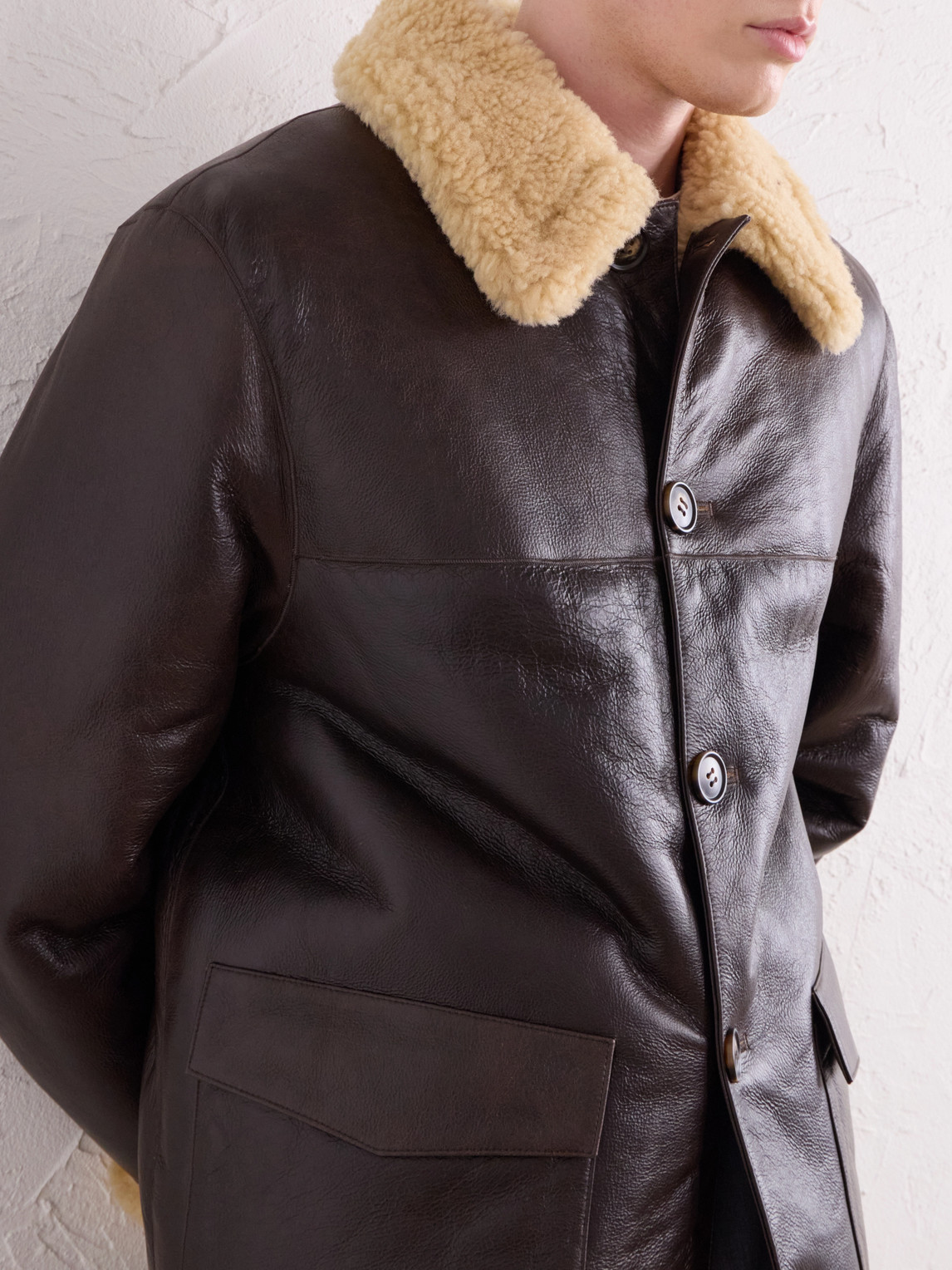 Officine Générale - Ilan Shearling-Lined Leather
