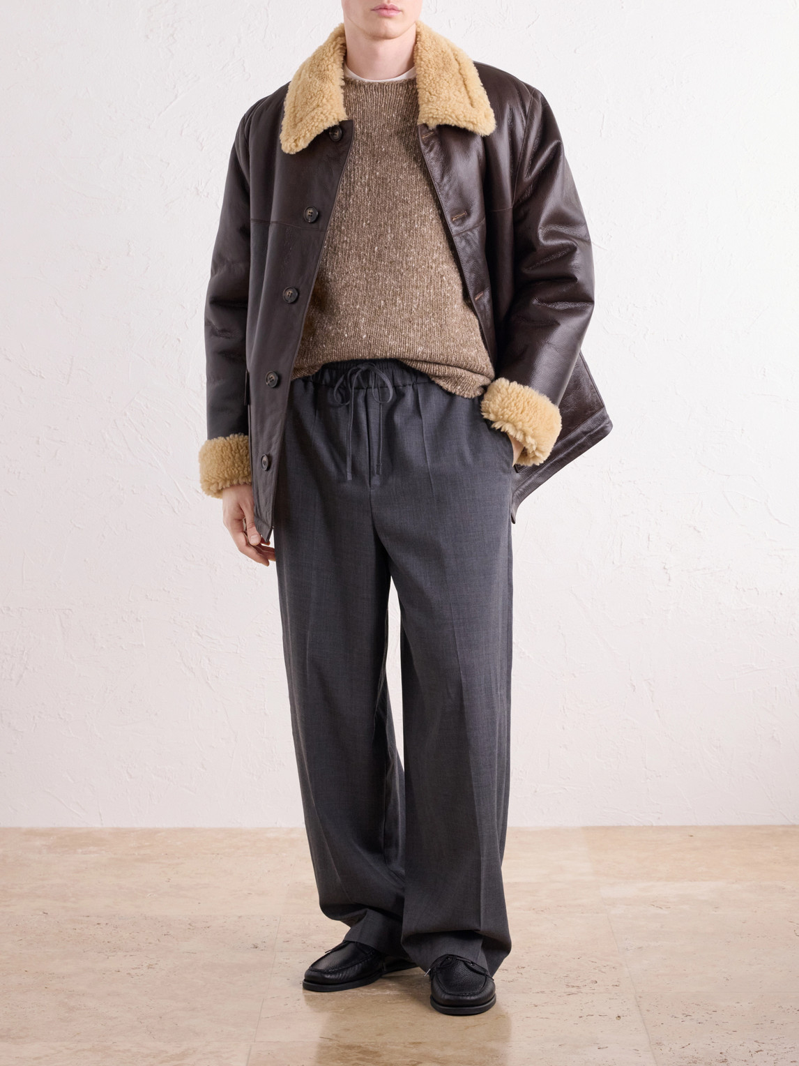 Officine Générale - Ilan Shearling-Lined Leather