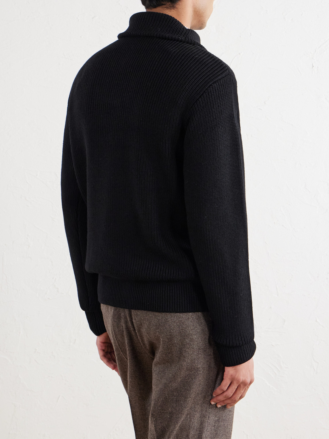 Officine Générale - Tarek Ribbed Merino Wool Half-Zip Sweater