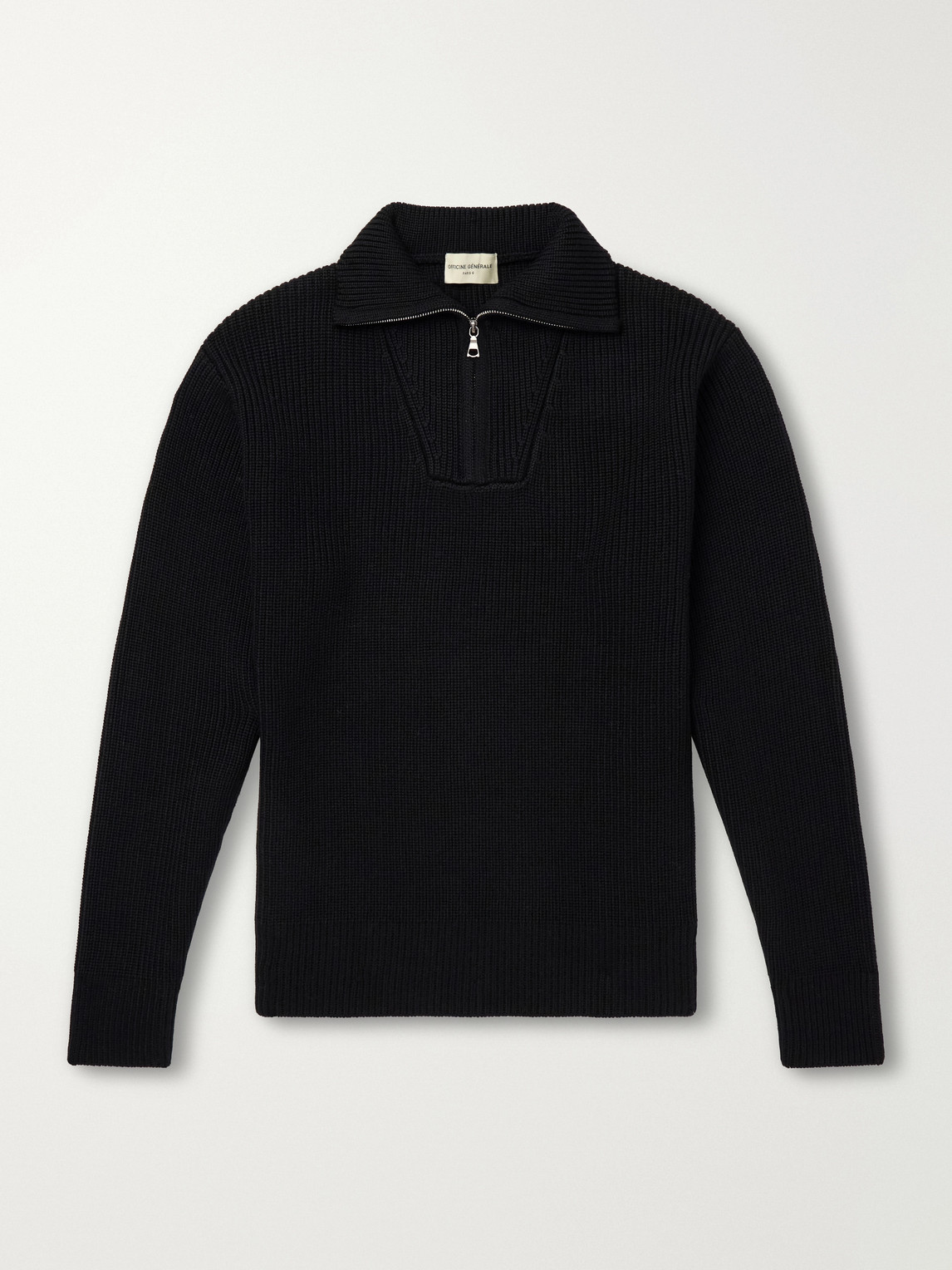 Officine Générale - Tarek Ribbed Merino Wool Half-Zip Sweater