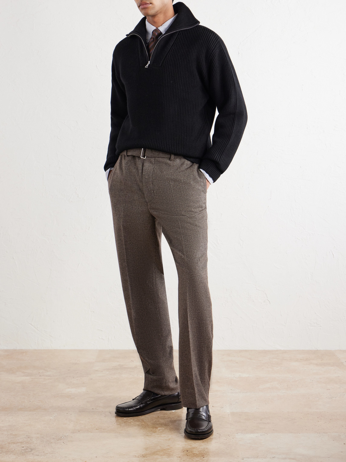 Officine Générale - Tarek Ribbed Merino Wool Half-Zip Sweater