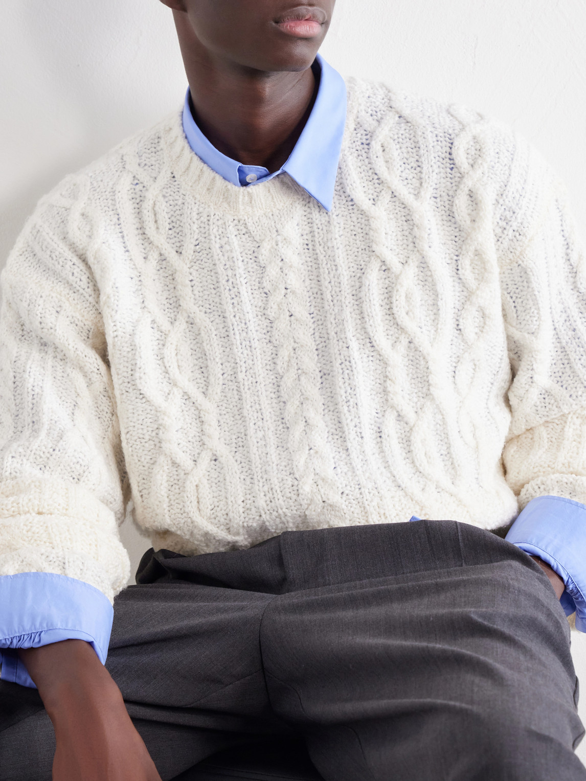 Officine Générale - Remy Cable-Knit Wool-Blend Bouclé Sweater