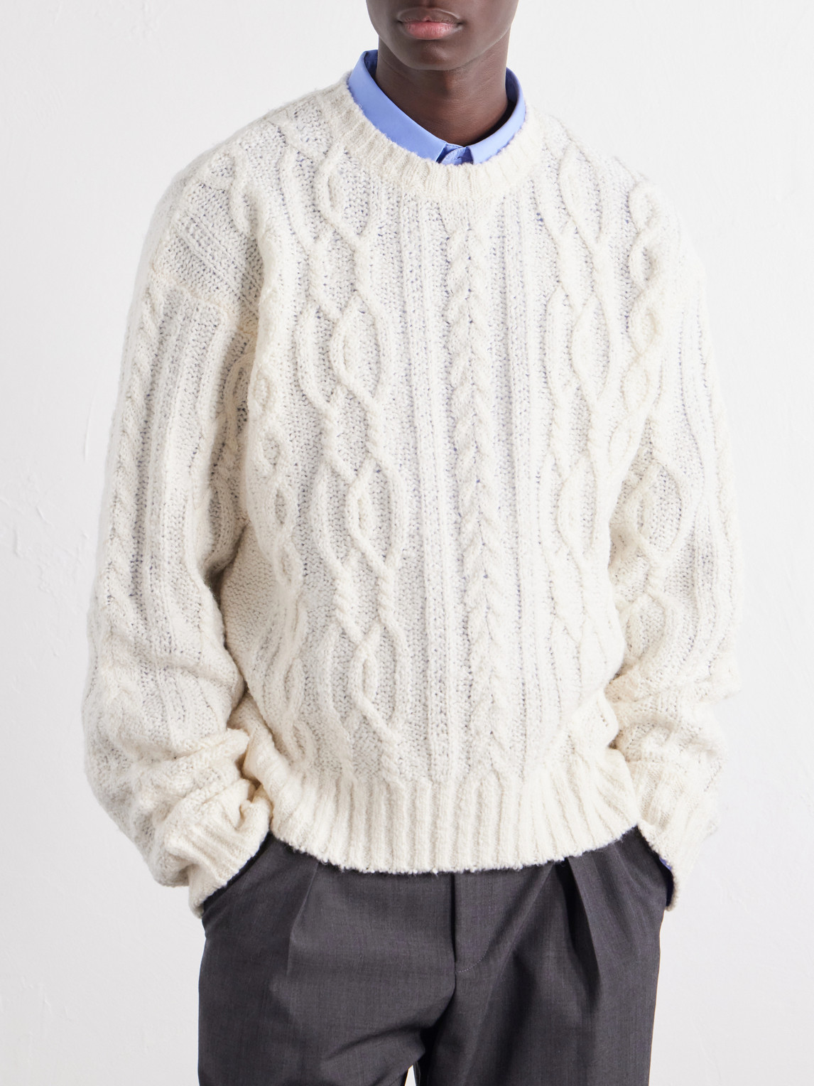 Officine Générale - Remy Cable-Knit Wool-Blend Bouclé Sweater