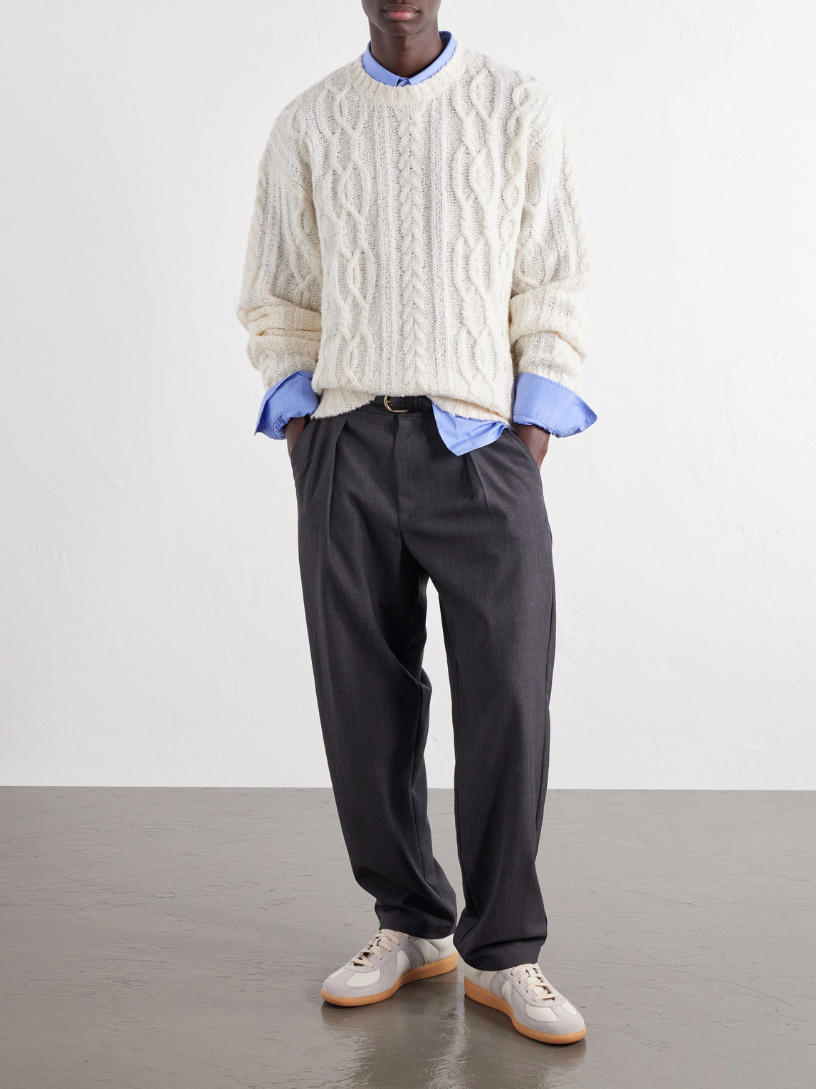 Officine Générale - Remy Cable-Knit Wool-Blend Bouclé Sweater