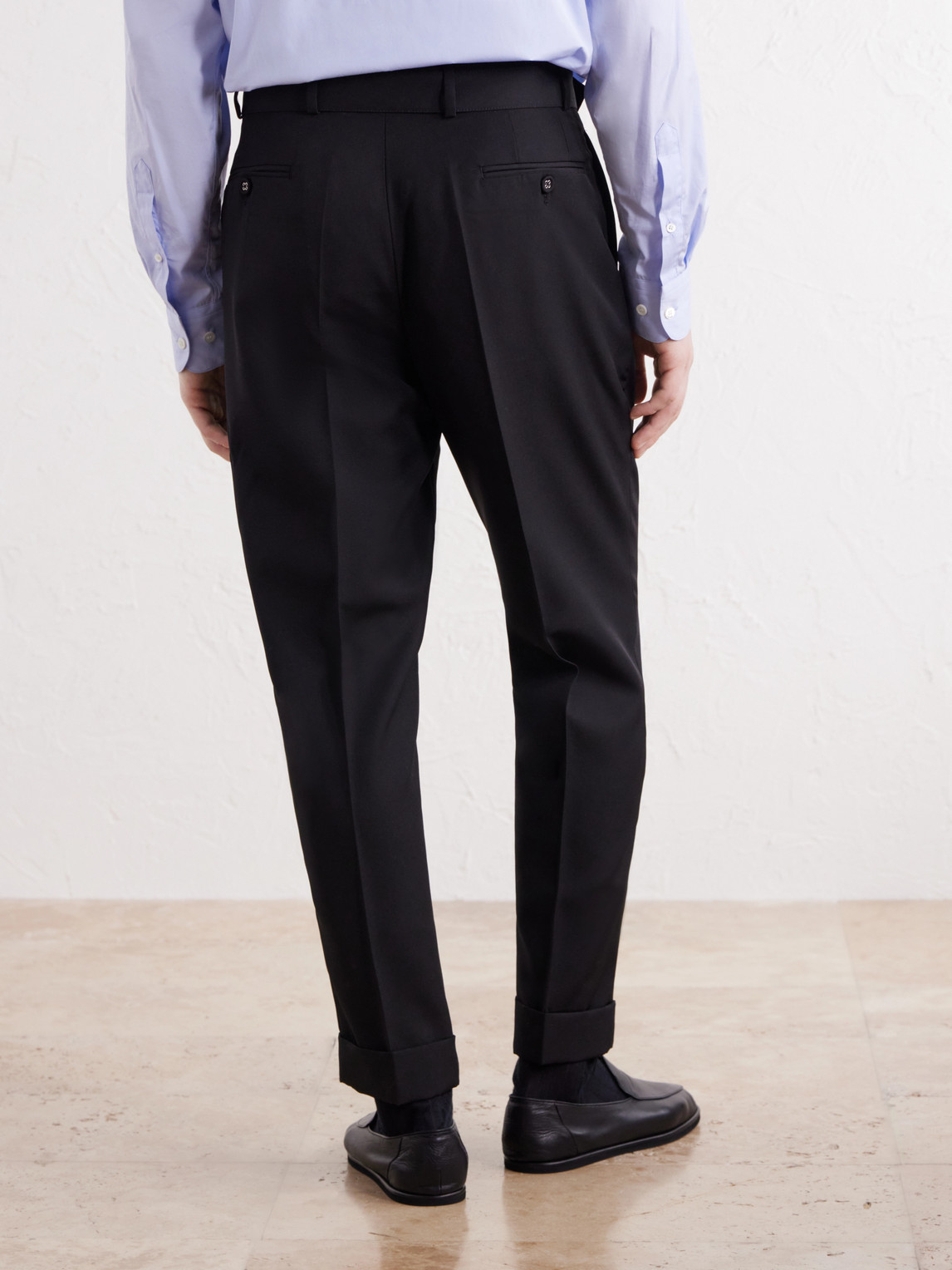 Officine Générale - Hugo Tapered Pleated Belted Virgin Wool-Hopsack Trousers