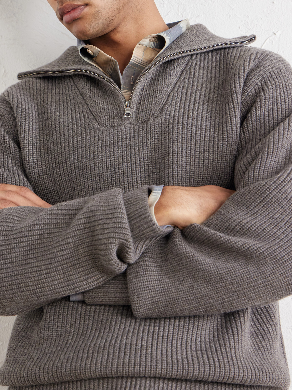 Officine Générale - Tarek Ribbed Merino Wool Half-Zip Sweater