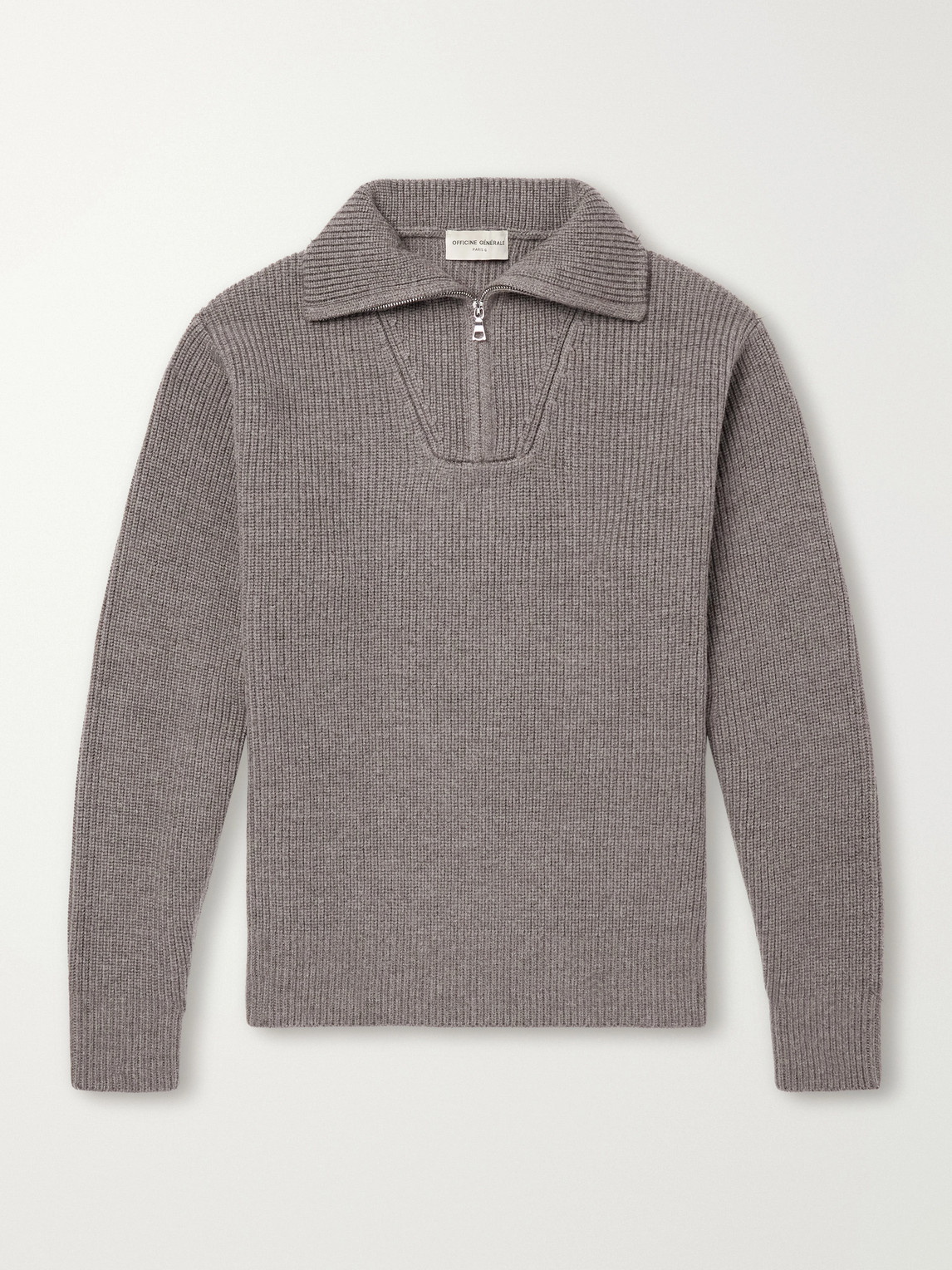 Officine Générale - Tarek Ribbed Merino Wool Half-Zip Sweater