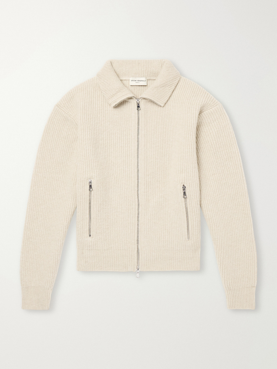 Officine Générale - Florys Ribbed Wool-Blend Zip-Up Cardigan