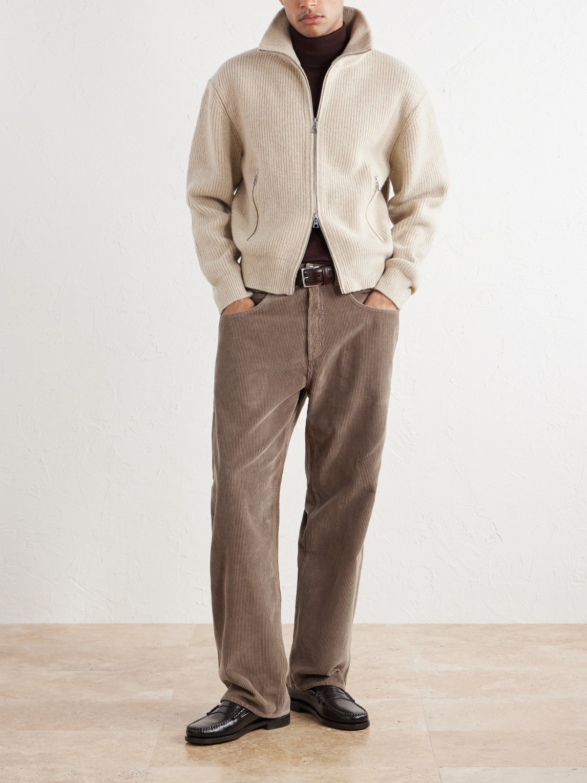 Officine Générale - Florys Ribbed Wool-Blend Zip-Up Cardigan