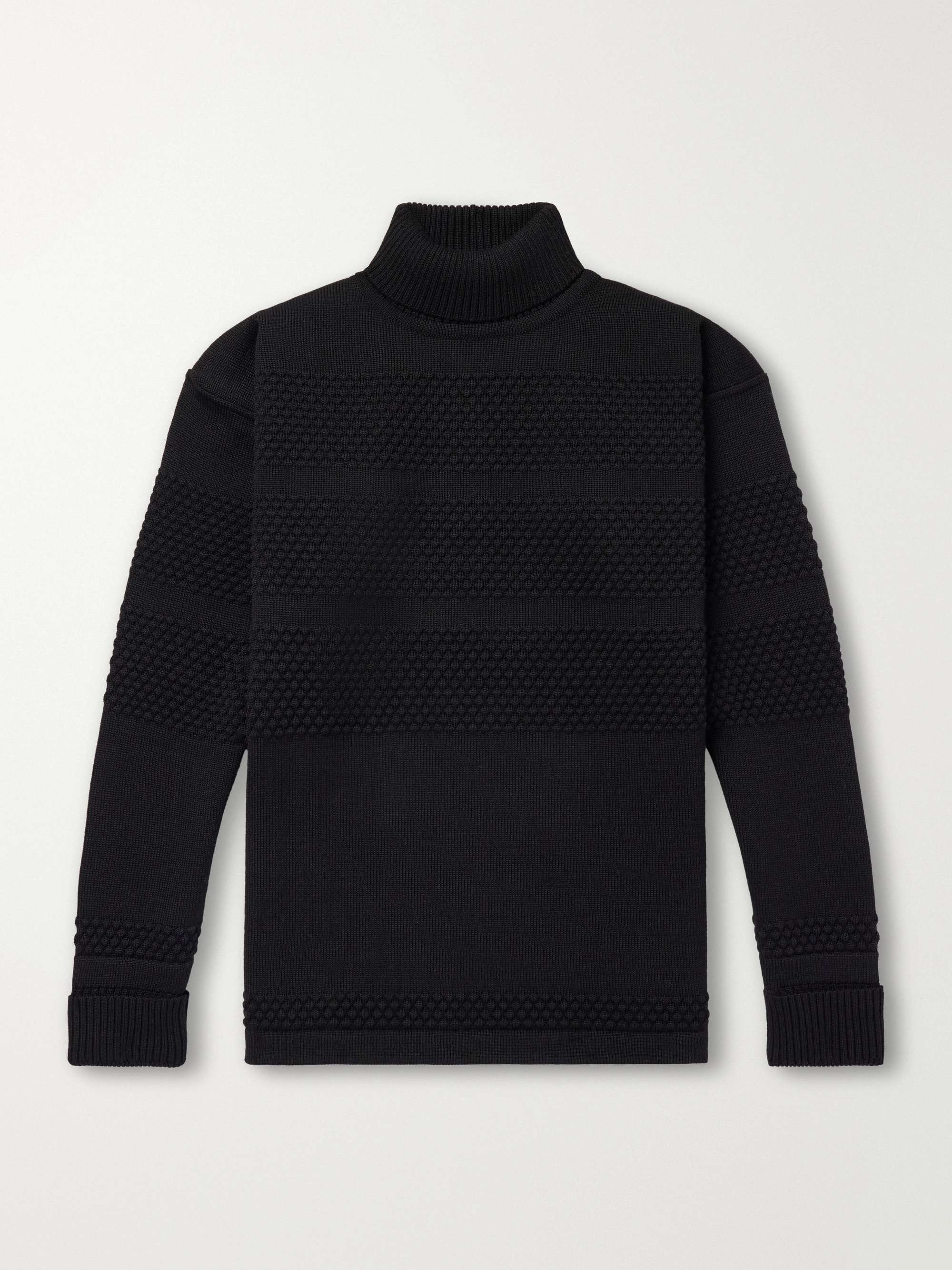 S.N.S. HERNING Textured Virgin Wool Rollneck Sweater