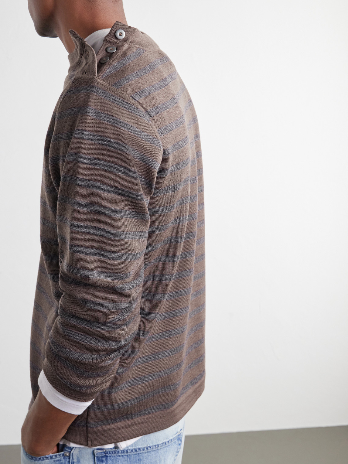 Naval Striped Virgin Sweater