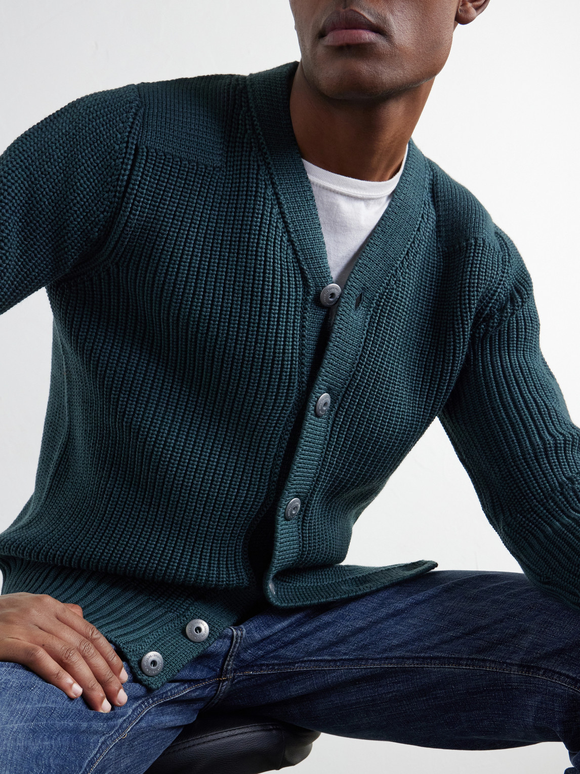 Robust Ribbed Merino Cardigan