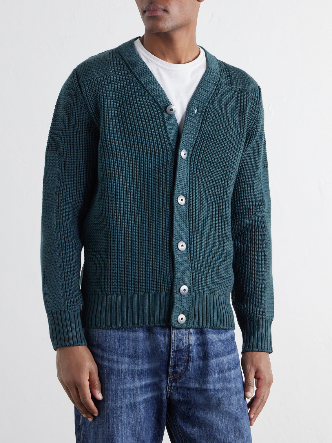 Robust Ribbed Merino Cardigan