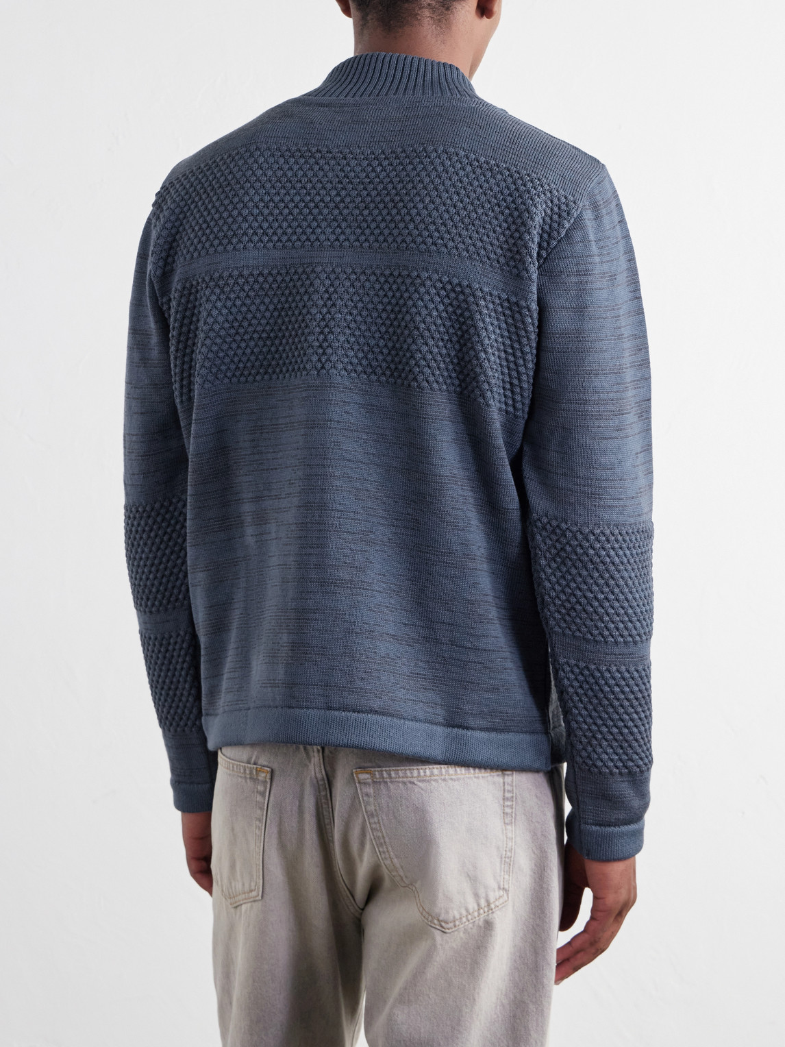 Fisherman Wool Zip-Up Sweater