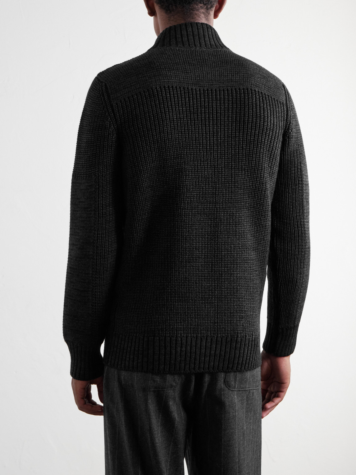 Robust Merino Wool Zip-Up Sweater