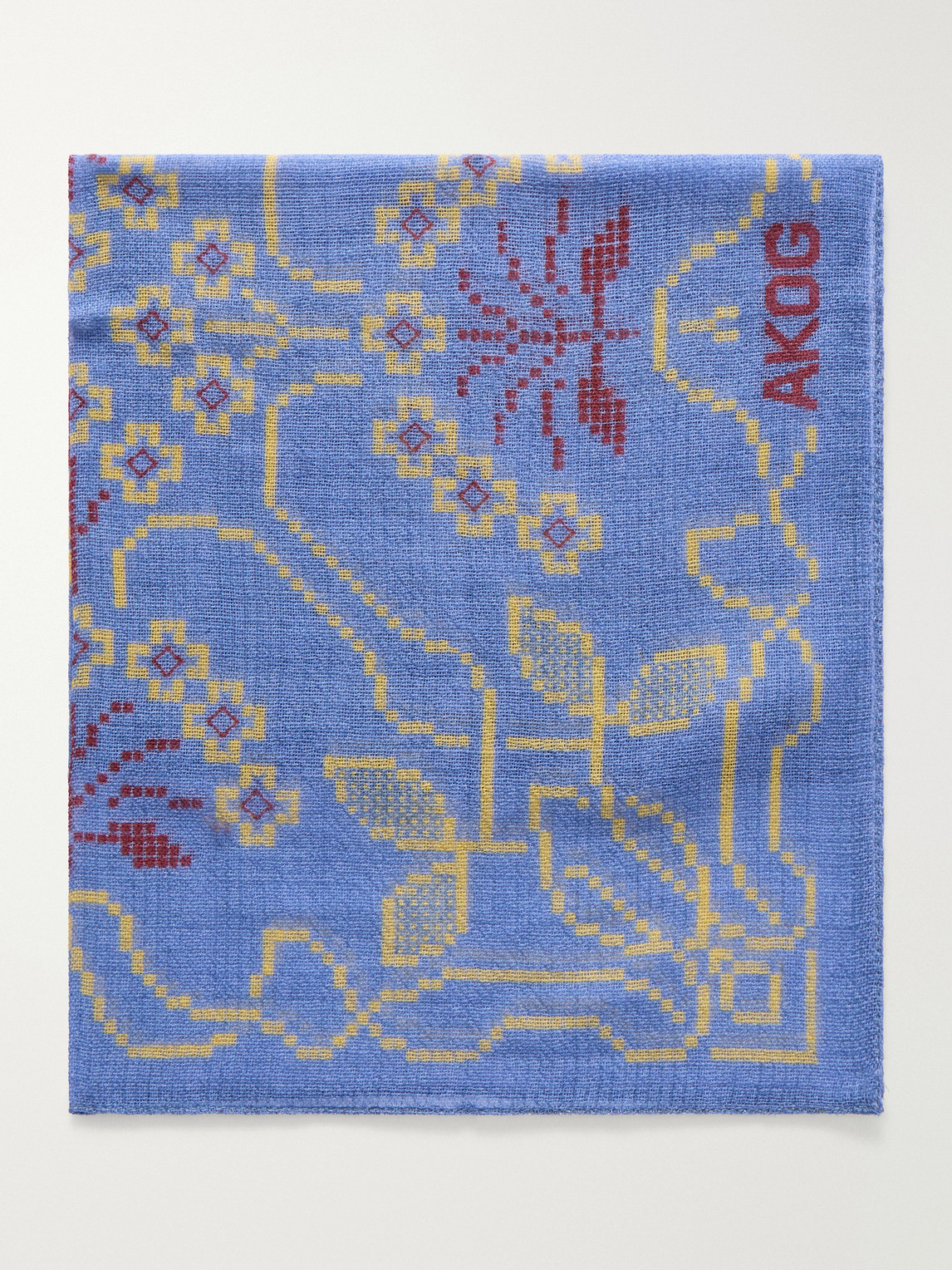 A Kind Of Guise Luz Printed Wool Scarf In Blue