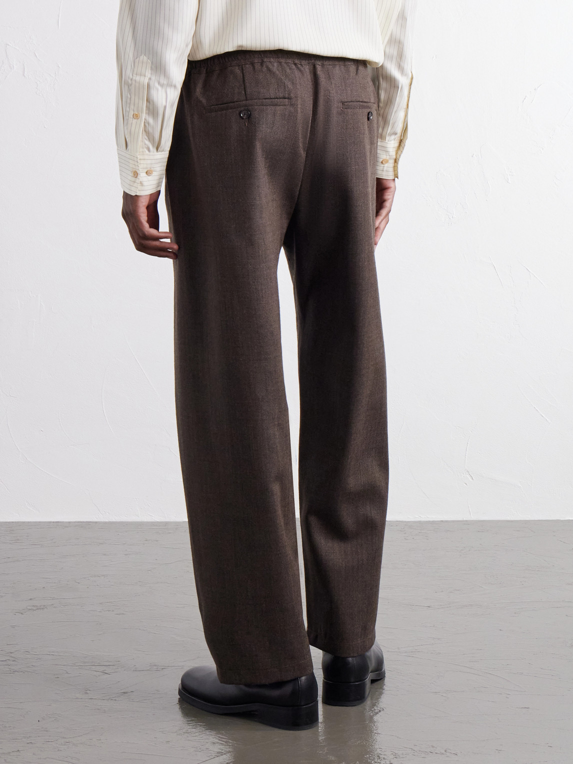 Samurai Wide-Leg Wool-Twill Drawstring Trousers