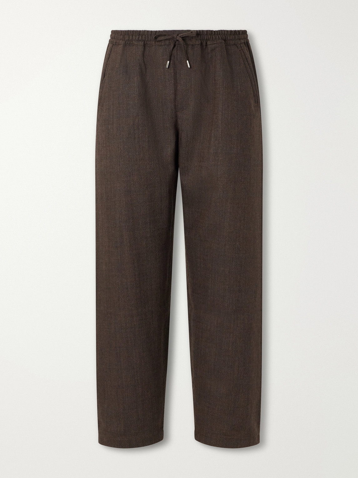 Samurai Wide-Leg Wool-Twill Drawstring Trousers