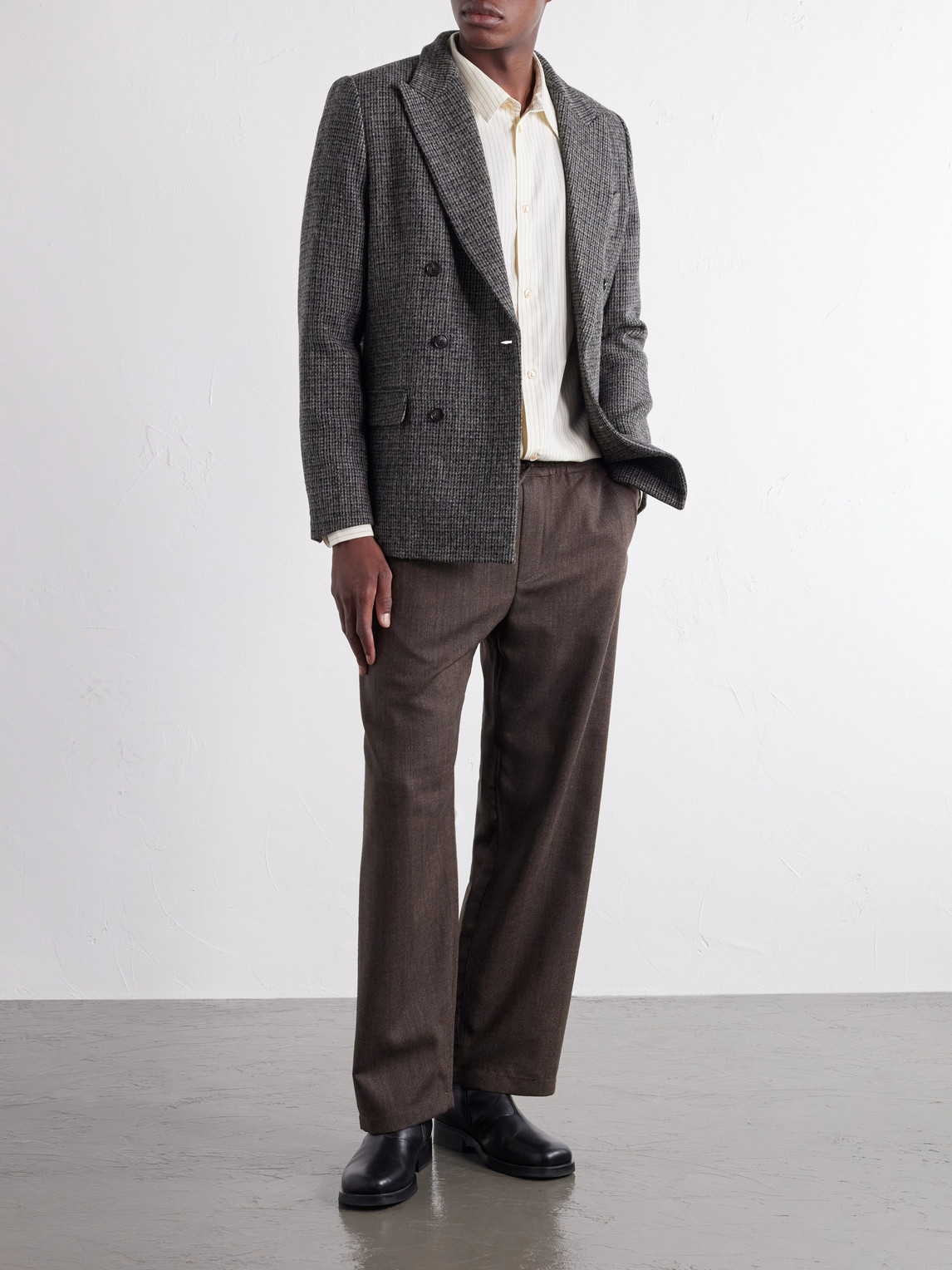 Samurai Wide-Leg Wool-Twill Drawstring Trousers