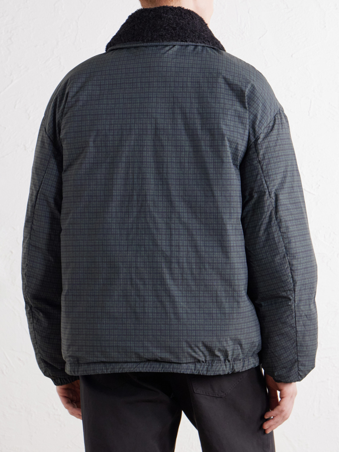 Esca Checked Cotton, Alpaca And Mohair-Trimmed Shell Down Jacket