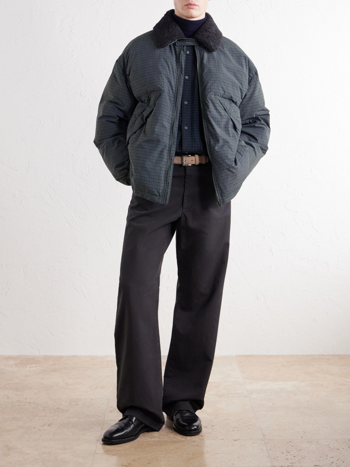 Esca Checked Cotton, Alpaca And Mohair-Trimmed Shell Down Jacket