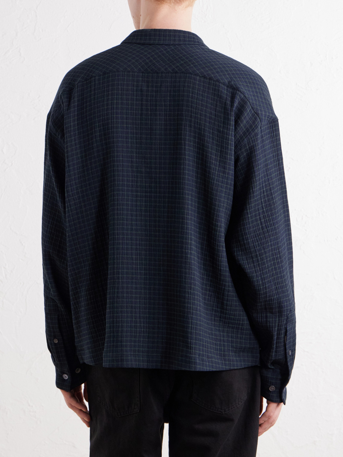 Rumba Checked Organic Cotton-Seersucker Shirt