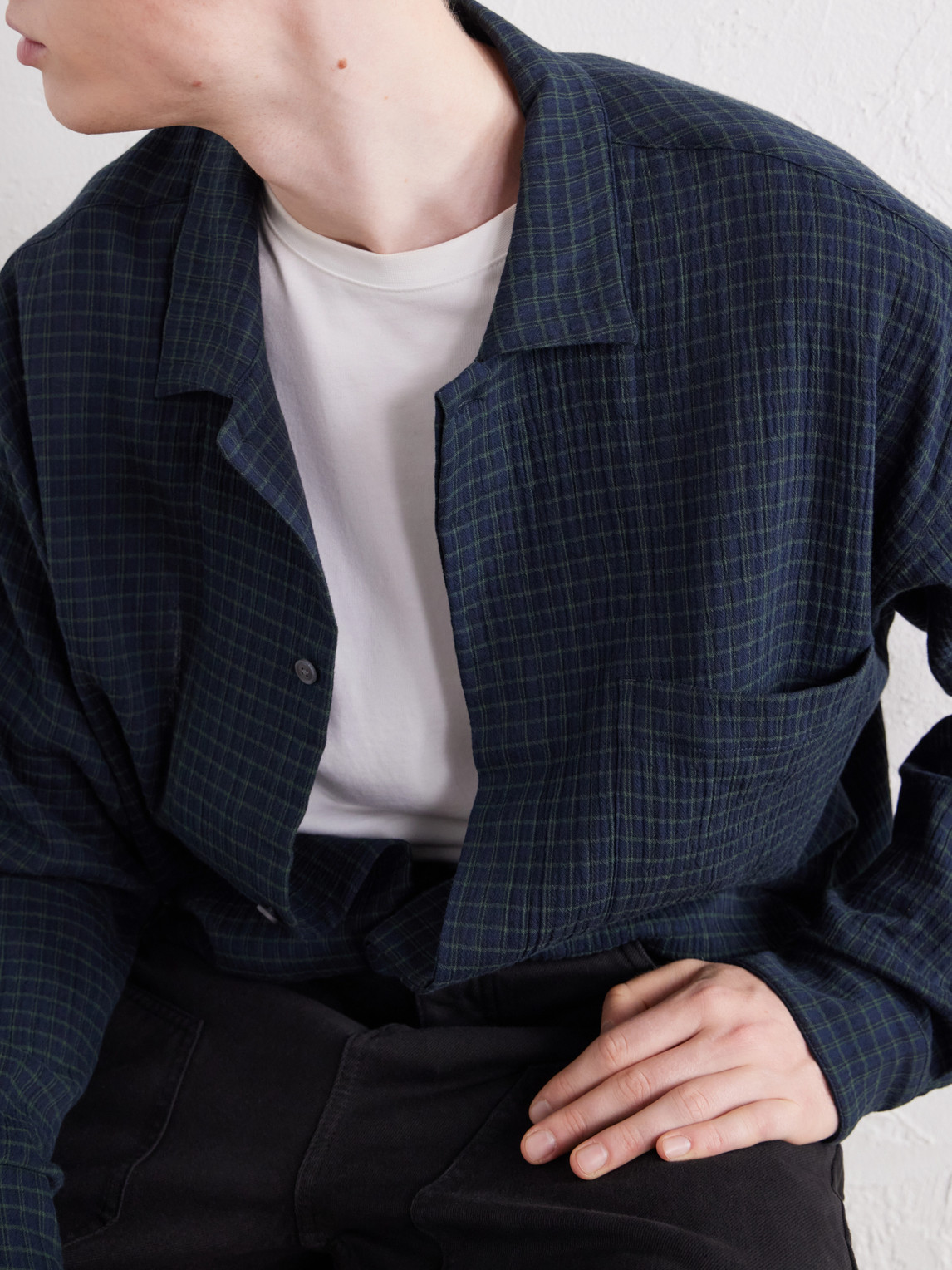 Rumba Checked Organic Cotton-Seersucker Shirt