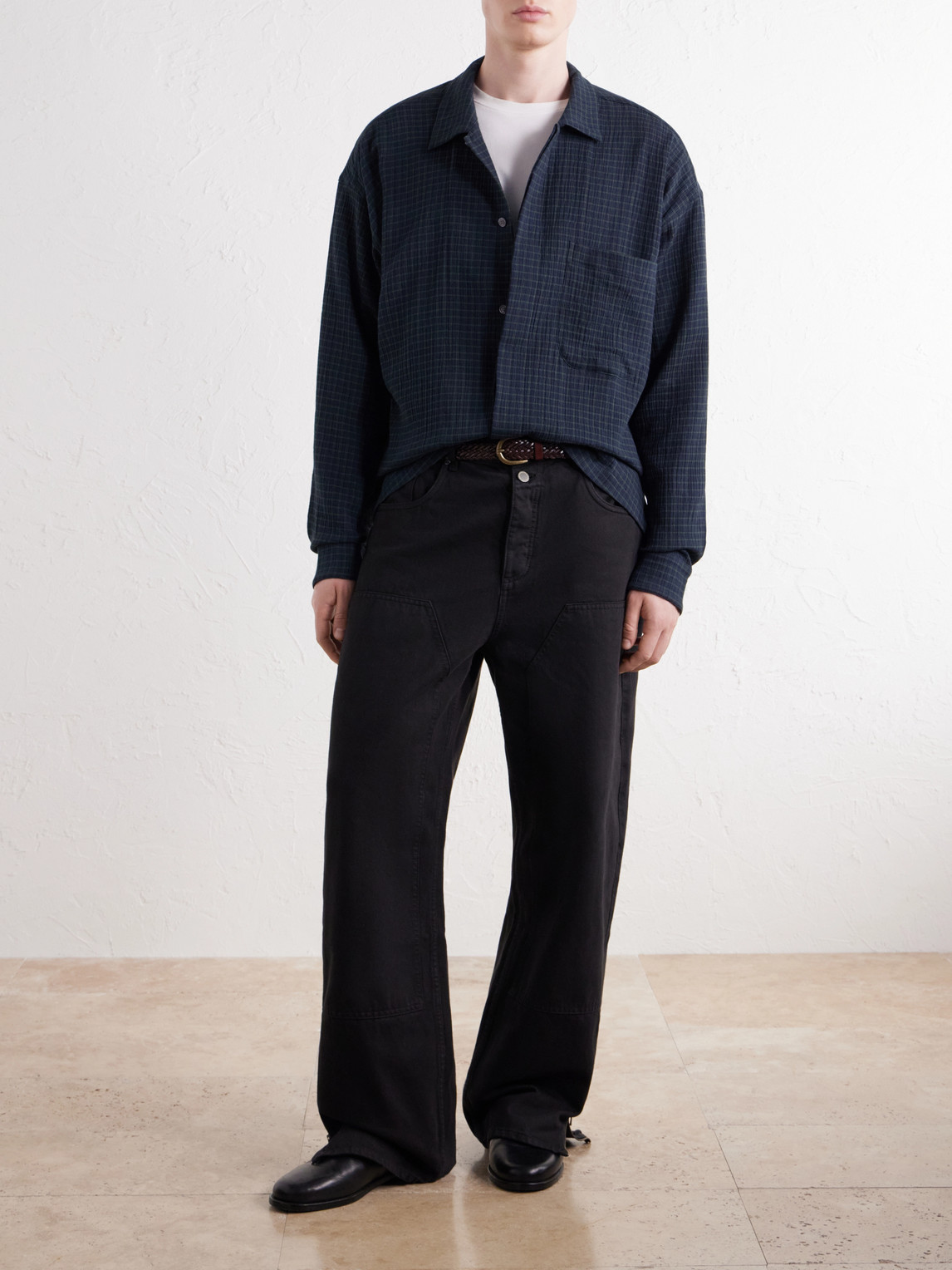 Rumba Checked Organic Cotton-Seersucker Shirt