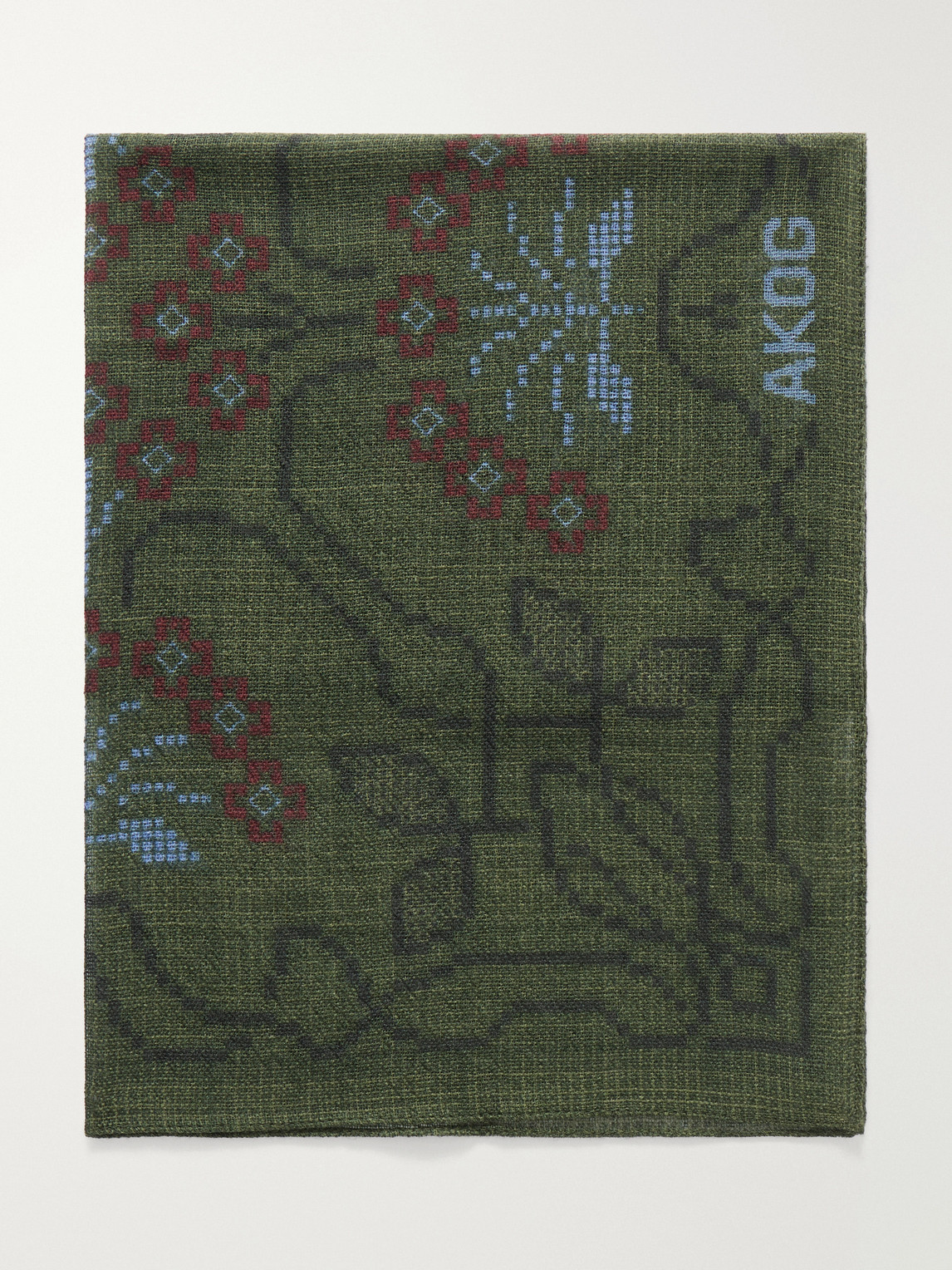 A Kind Of Guise Luz Printed Wool Scarf In Green
