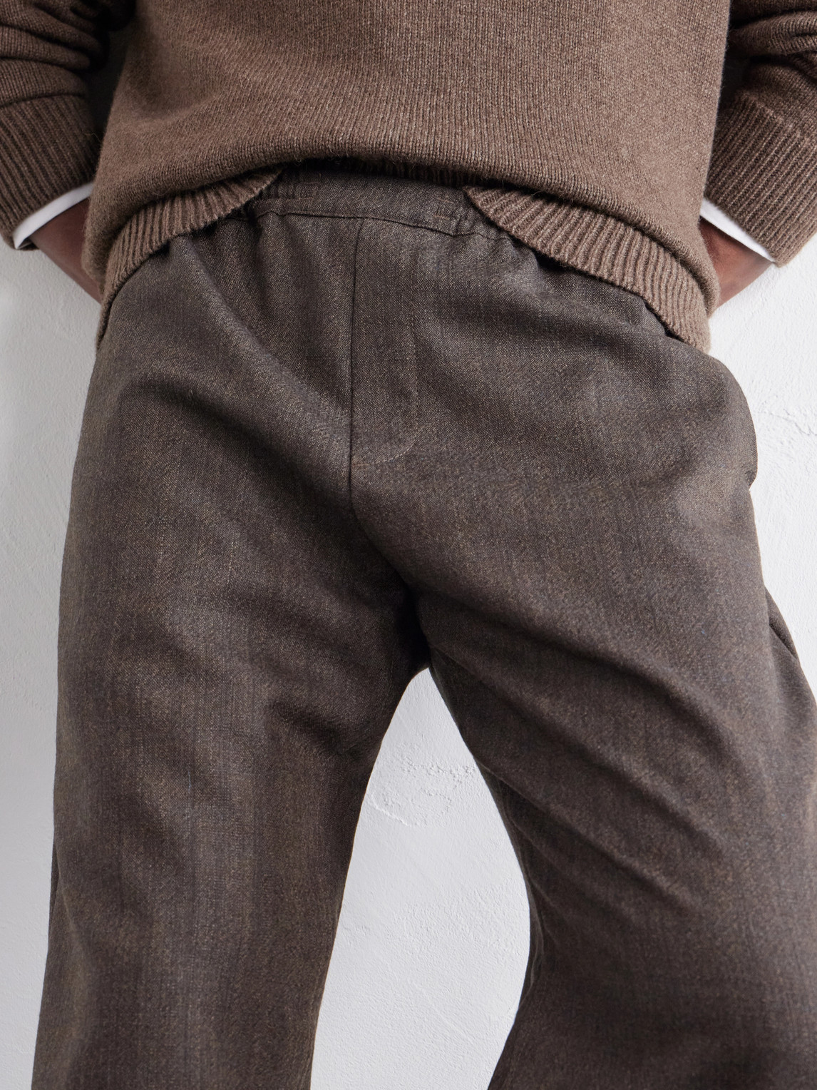 Banasa Straight-Leg Virgin Wool Drawstring Trousers