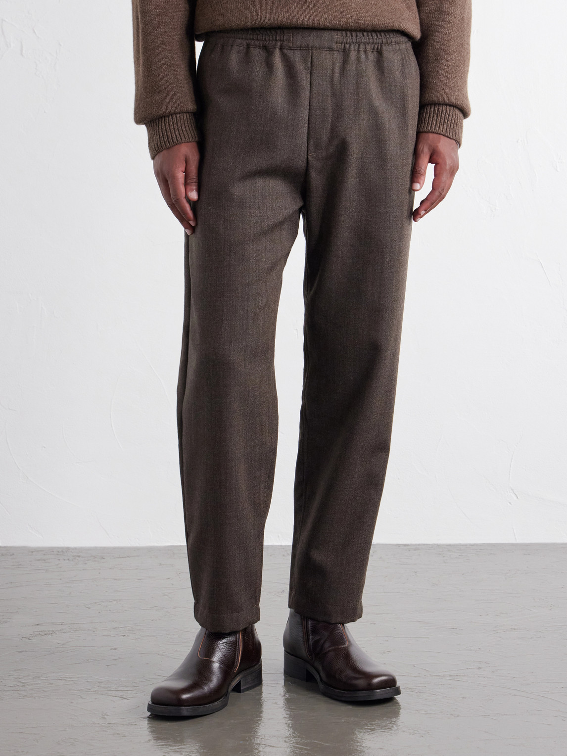 Banasa Straight-Leg Virgin Wool Drawstring Trousers