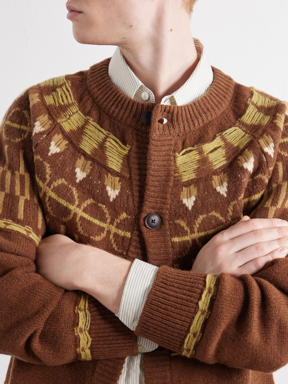 Zatoya Intarsia-Knit Virgin Cardigan