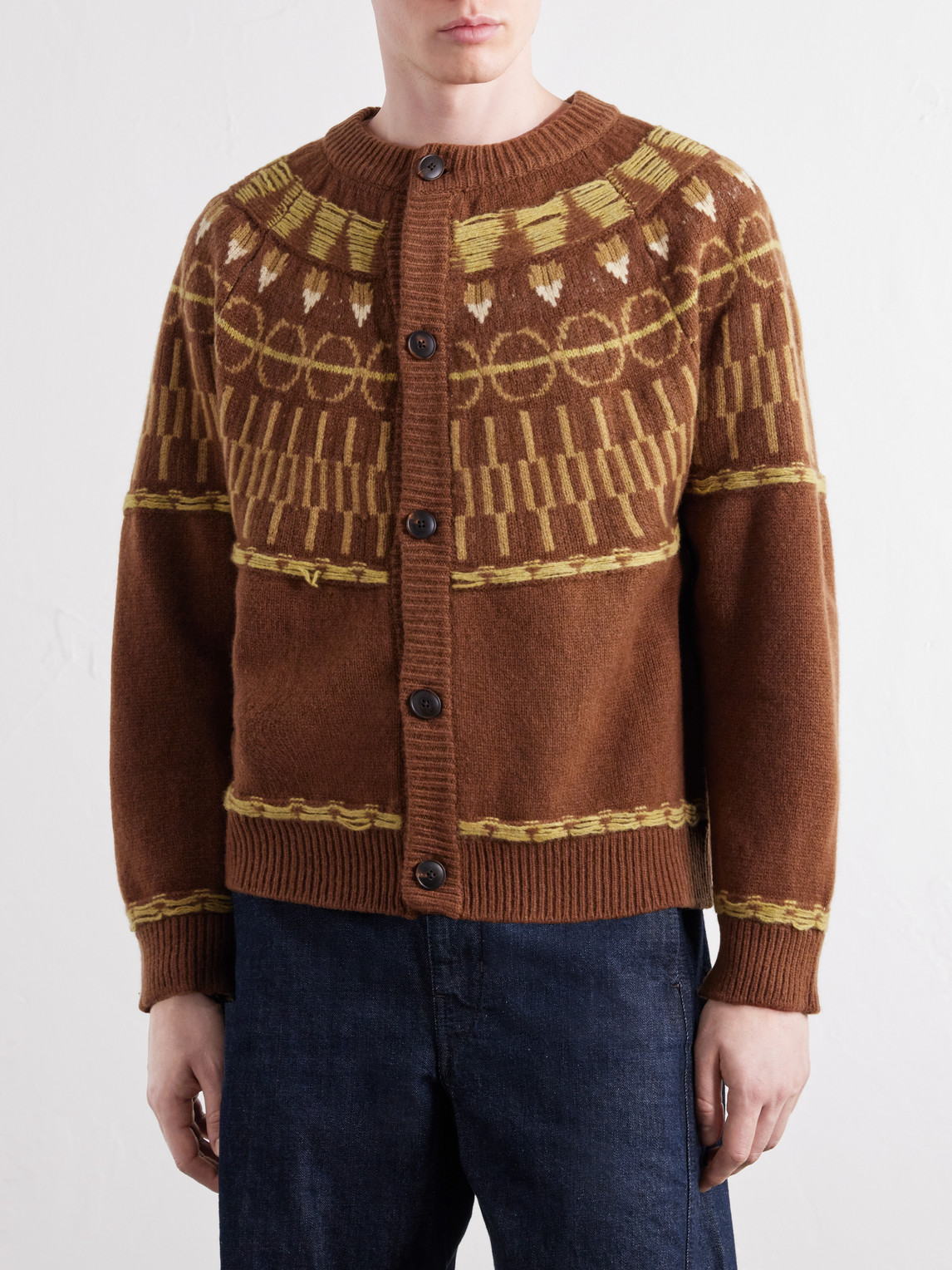 Zatoya Intarsia-Knit Virgin Cardigan