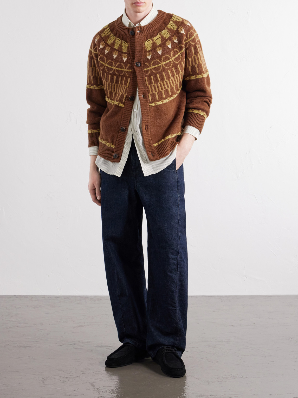 Zatoya Intarsia-Knit Virgin Cardigan