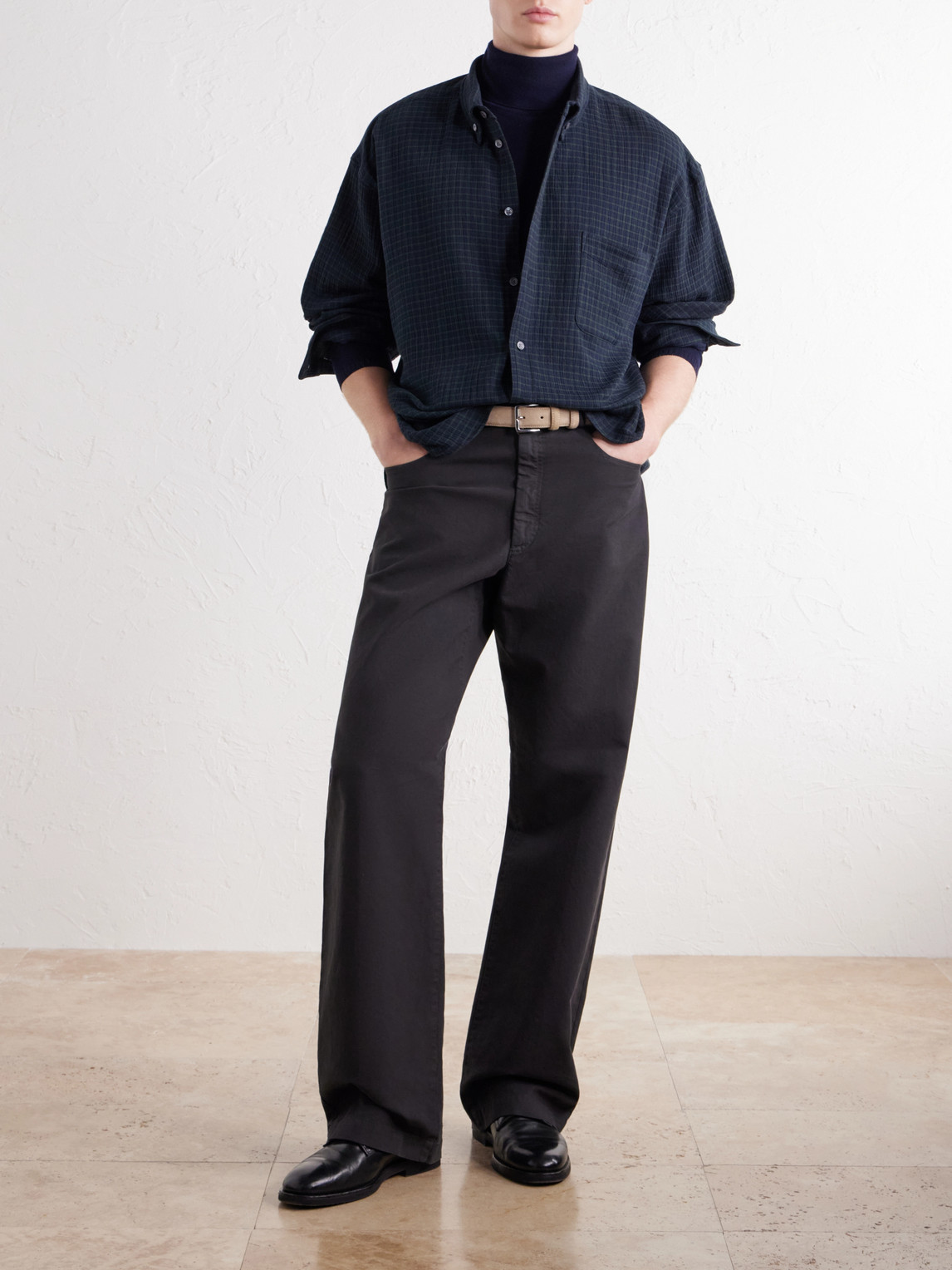 Banita Button-Down Collar Checked Organic Cotton-Seersucker Shirt