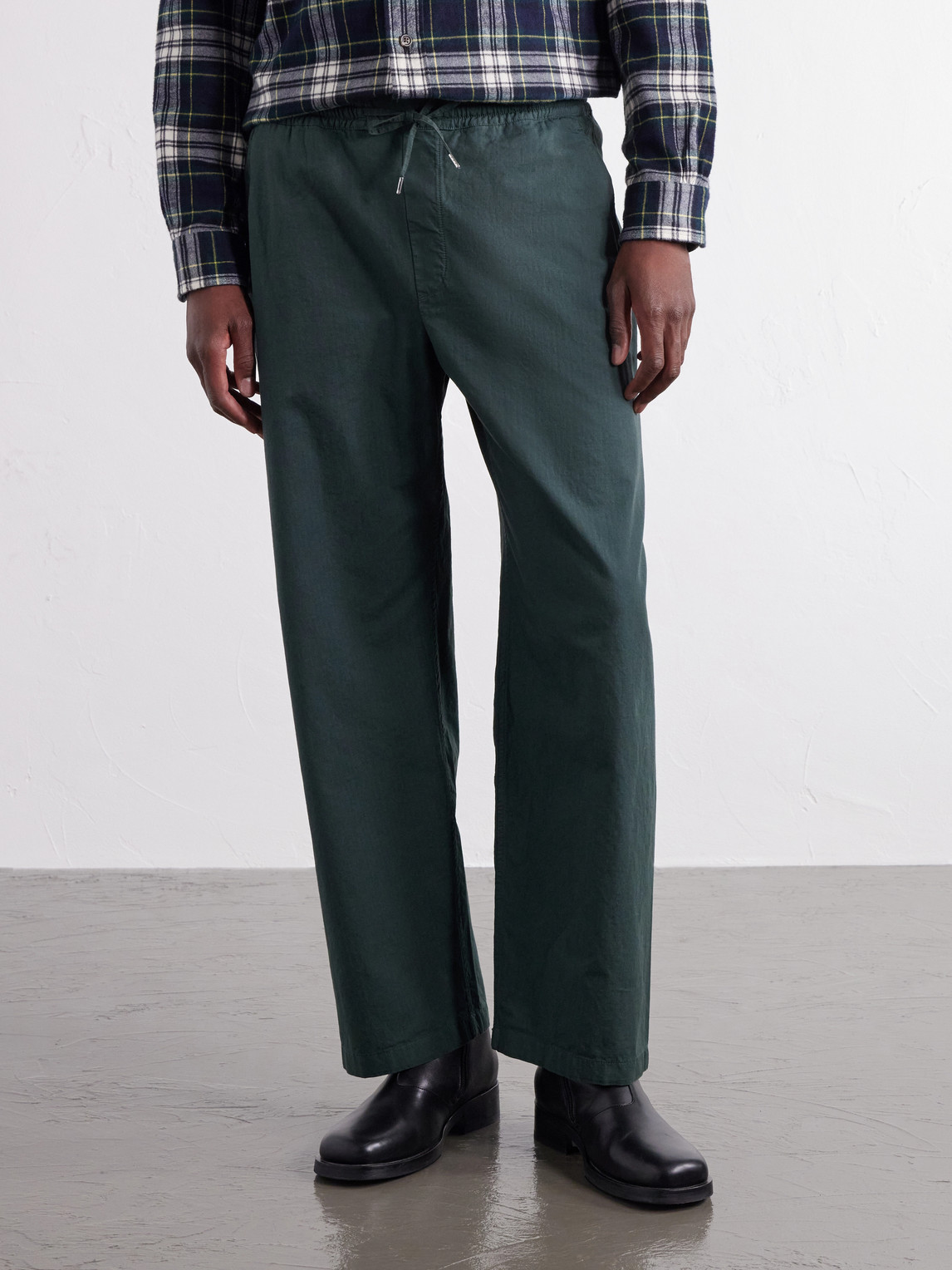 Samurai Wide-Leg Cotton-Ripstop Drawstring Trousers