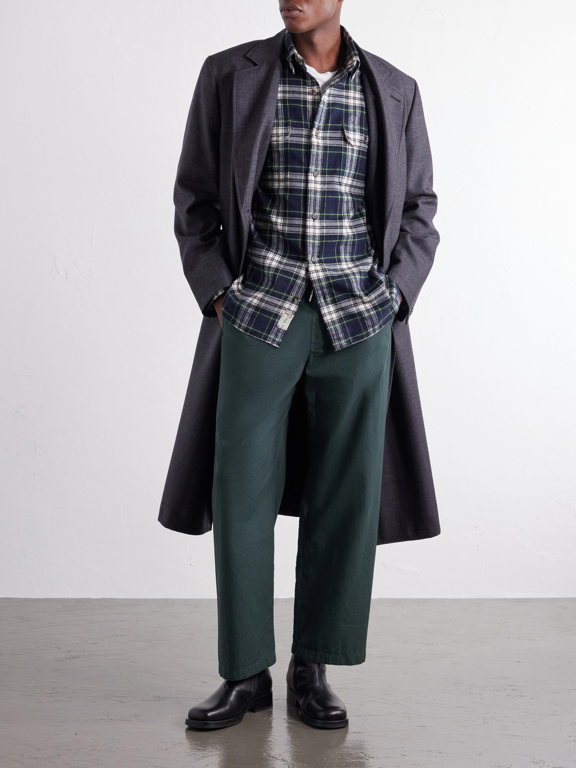 Samurai Wide-Leg Cotton-Ripstop Drawstring Trousers