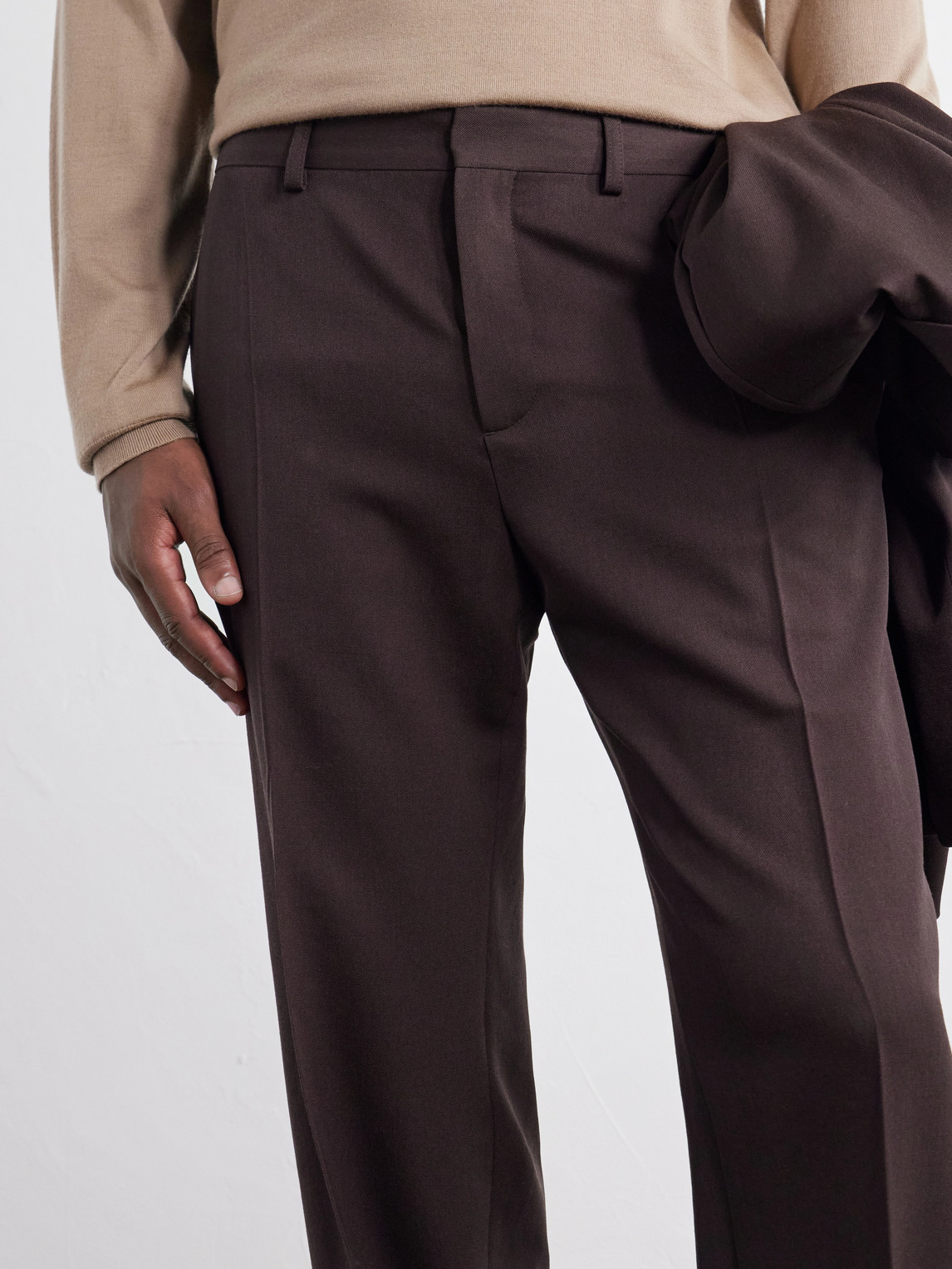 Wide-Leg Virgin Wool Suit Trousers