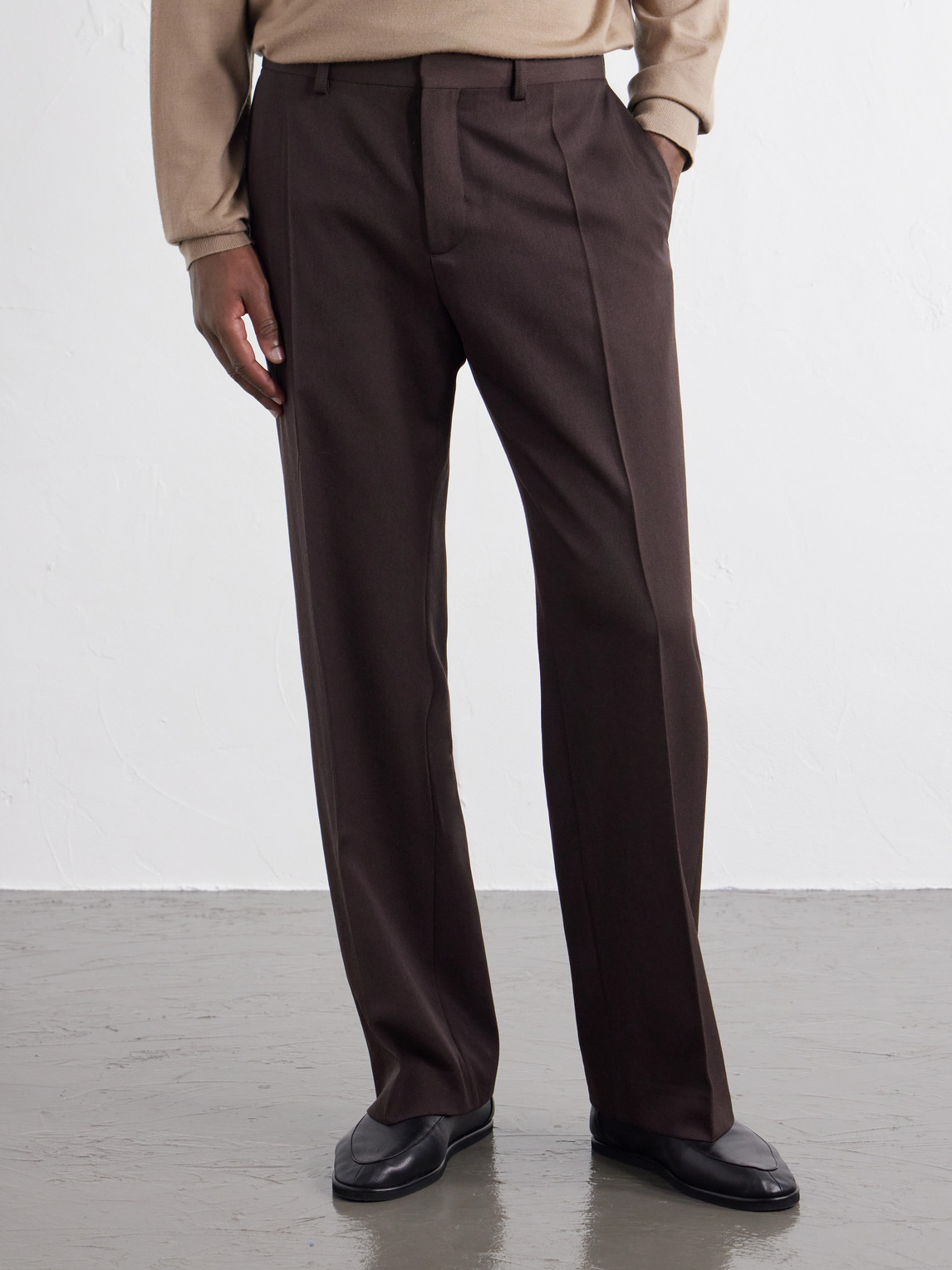 Wide-Leg Virgin Wool Suit Trousers