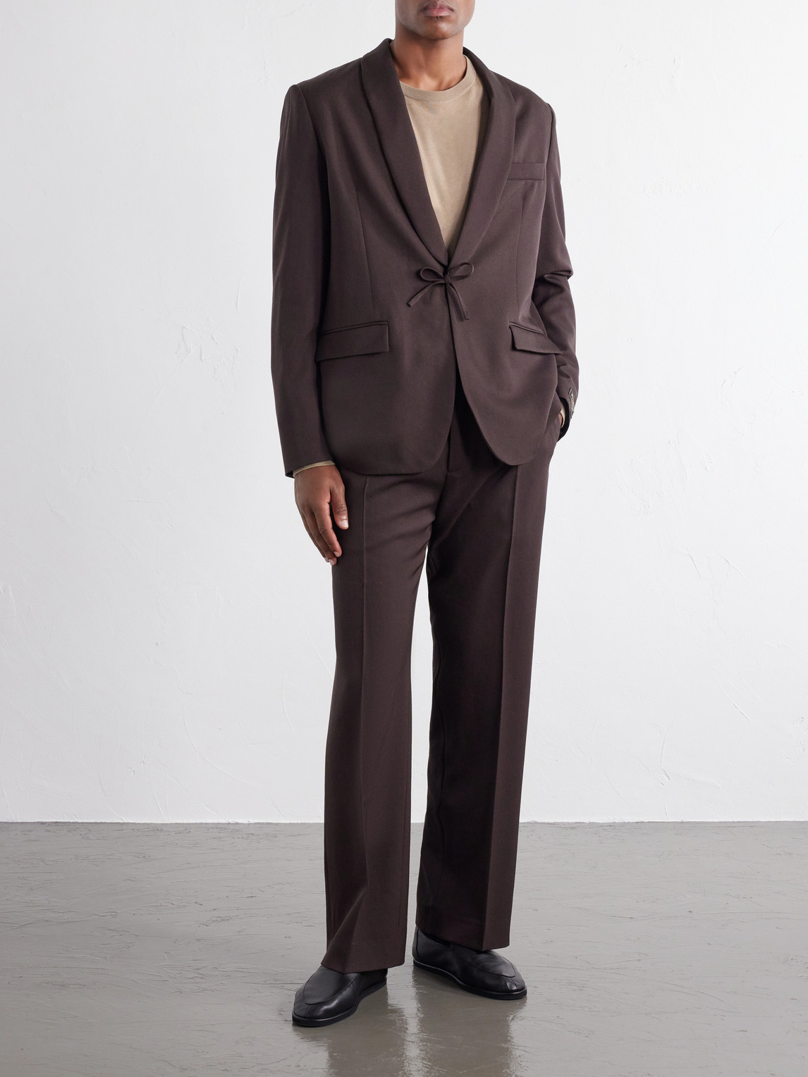 Wide-Leg Virgin Wool Suit Trousers