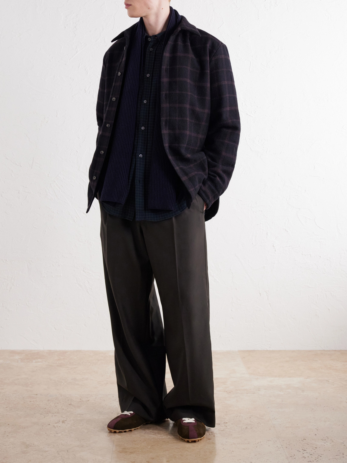 Marani Padded Checked Virgin Wool-Twill Overshirt