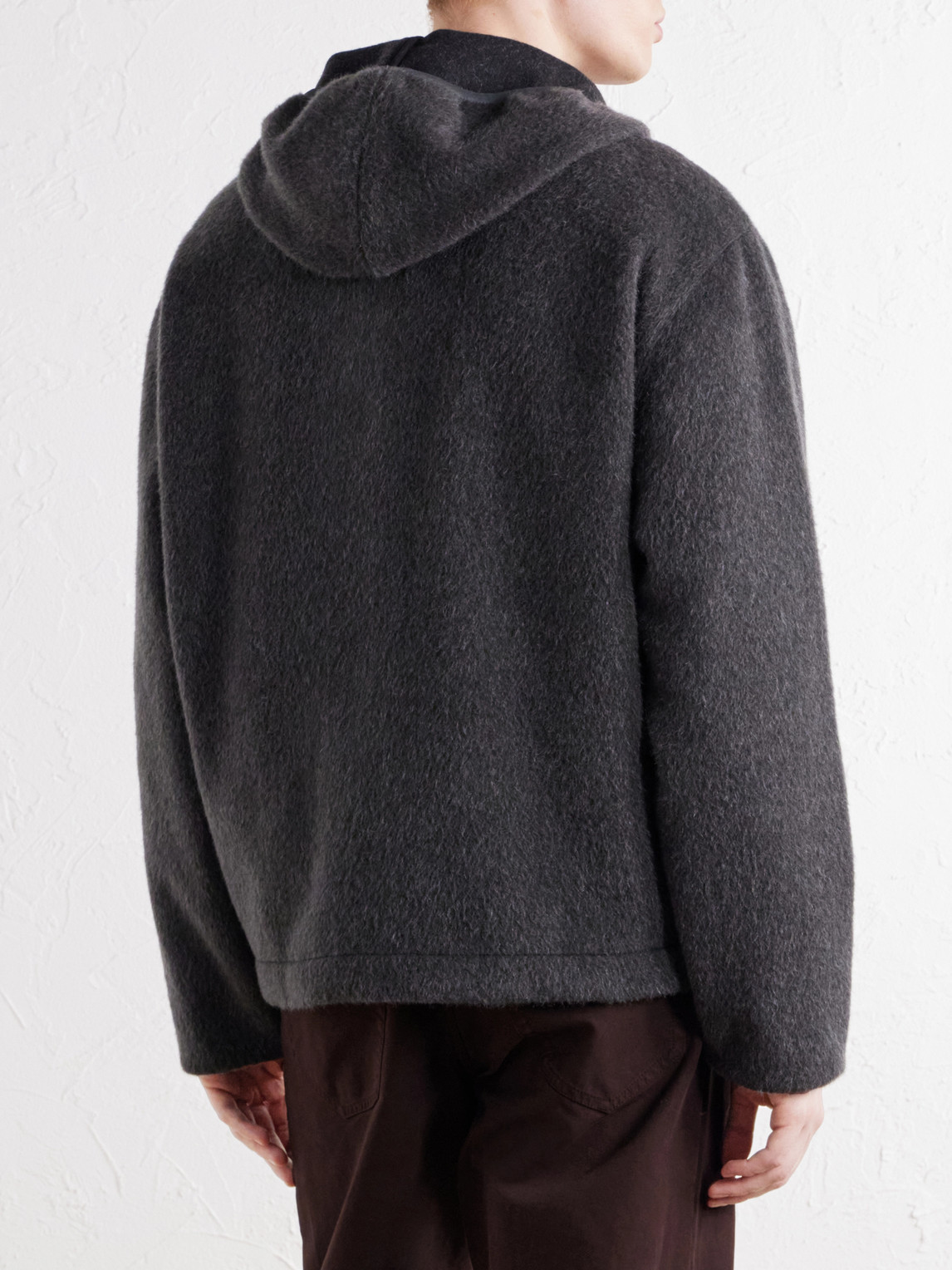 Erro Brushed Wool And Mohair-Blend Felt Hoodie